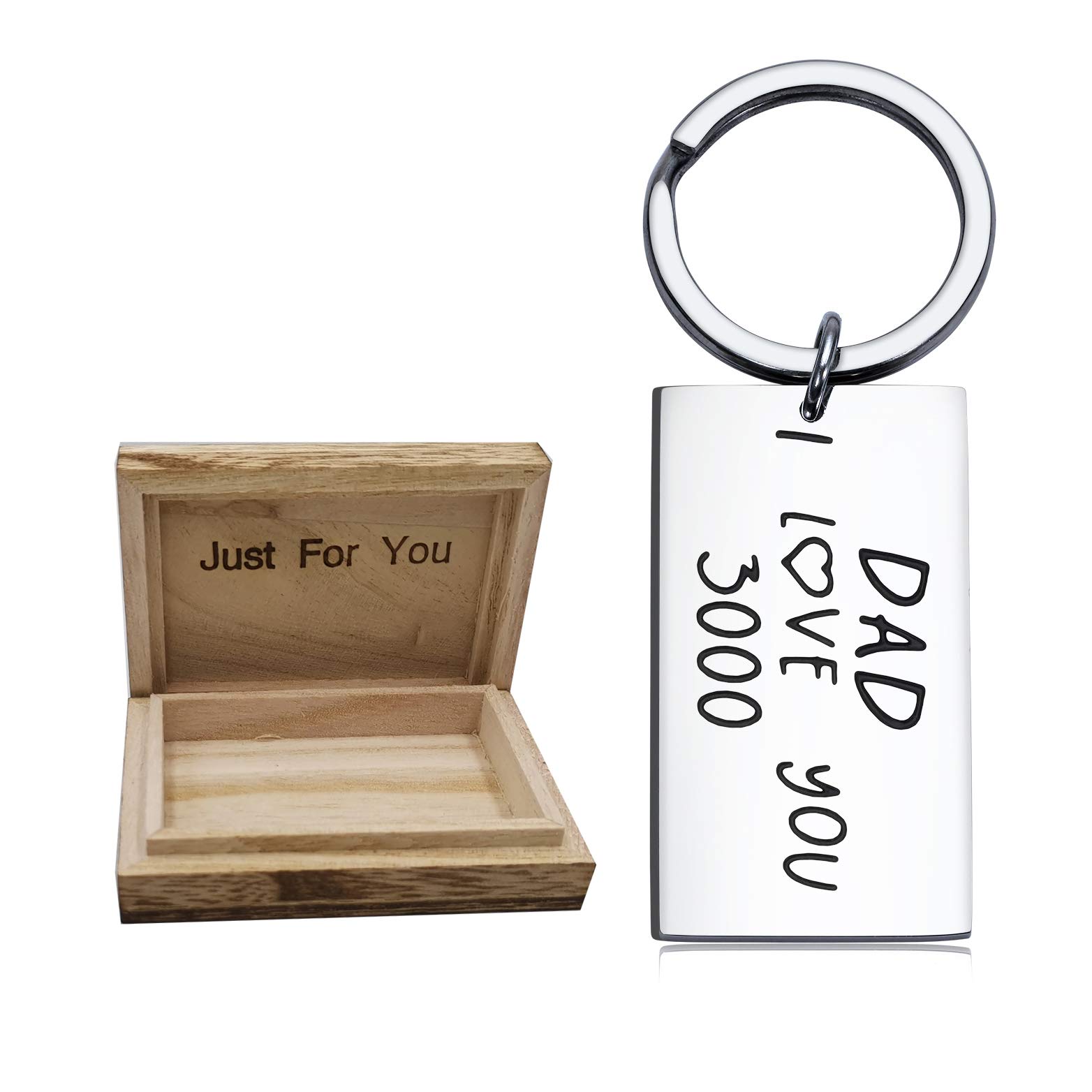 Best Dad Keychain - Personalized 'I Love You 3000' Gift for Father's Day, Birthday from Daughter or Son | Engraved Daddy Keyring for Everyday Carry & Special Occasions