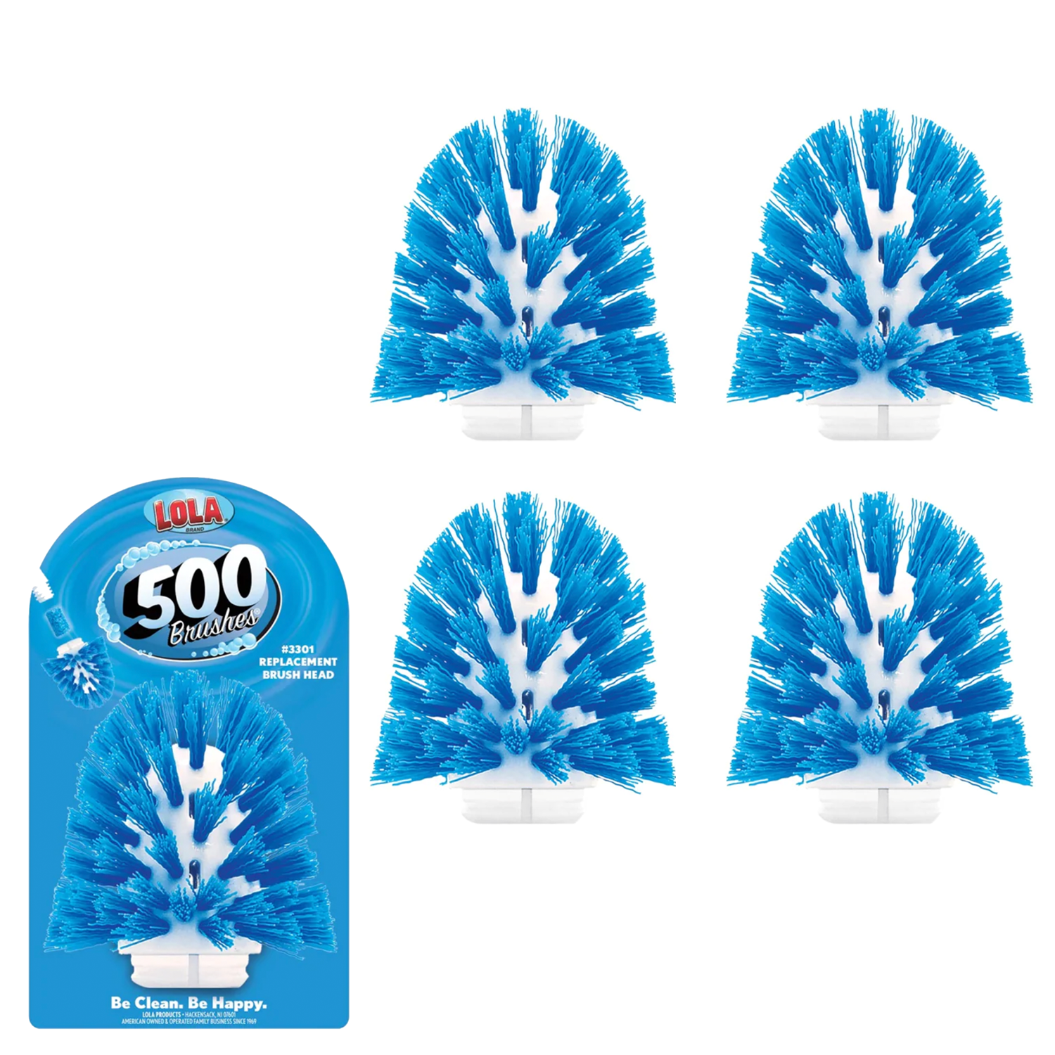 500 Brushes Replacement Toilet Bowl Brush Head - 4 Pack | Durable Bristles for Deep Cleaning | Perfect for Bathroom, Kitchen & Household Cleaning