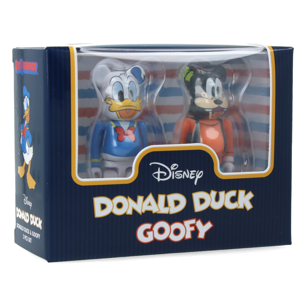 Authentic Bearbrick Donald Duck & Goofy Collectible Figures (2-Piece Set) - Perfect for Disney Fans, Toy Collectors, and Home Decor