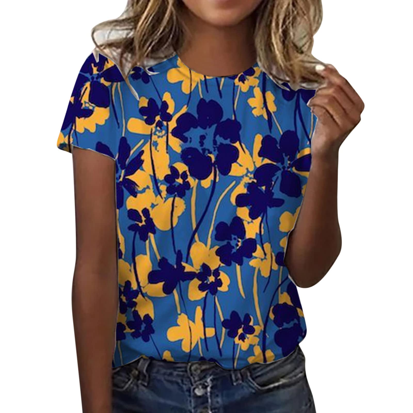NIANTIE Women's Loose Fit Graphic T-Shirts - Crewneck Short Sleeve Casual Tunic Tops for Everyday Wear | Perfect for Outings, Work & Relaxation