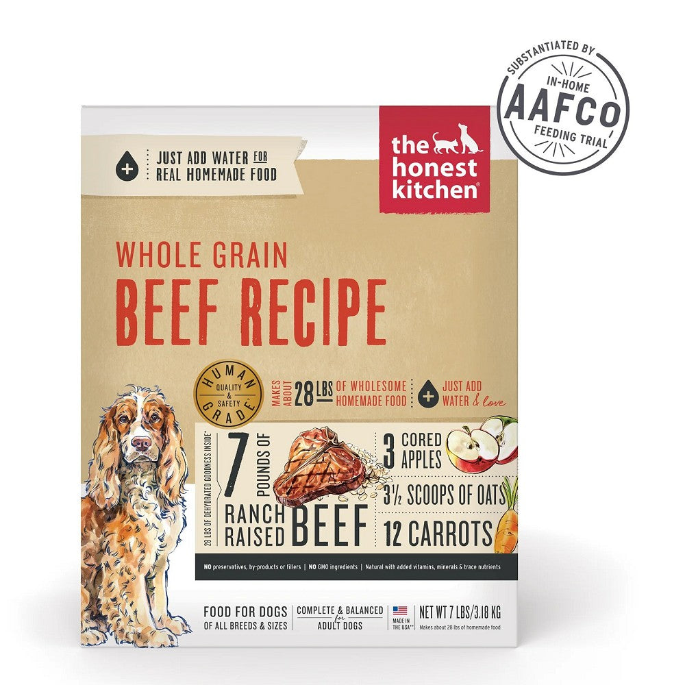 Premium Whole Grain Beef Dehydrated Dog Food for Adult Dogs - High Protein, Grain-Inclusive, All-Natural Nutrition for Active & Senior Dogs - Perfect for Travel, Hiking & Outdoor Adventures