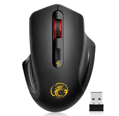 Imice Wireless Mouse - Ergonomic 2.4G USB Silent Optical Mouse with 2000DPI for Computer, Laptop, PC - Perfect for Office Work, Gaming, and Home Use