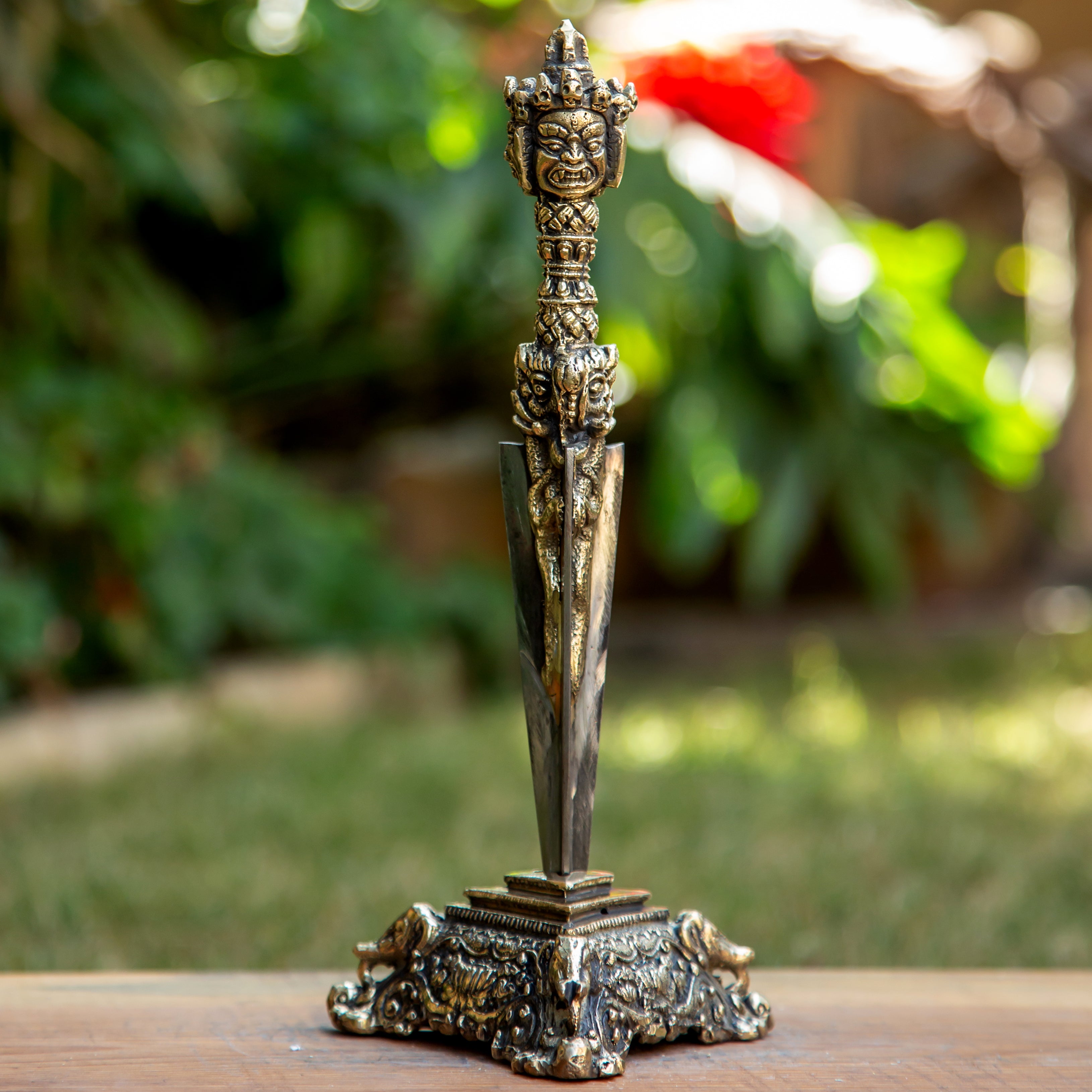 Authentic Tibetan Phurba Dagger - Handcrafted Ritual Knife for Spiritual Protection & Meditation | Perfect for Buddhist Practices, Home Altar Decor & Energy Clearing