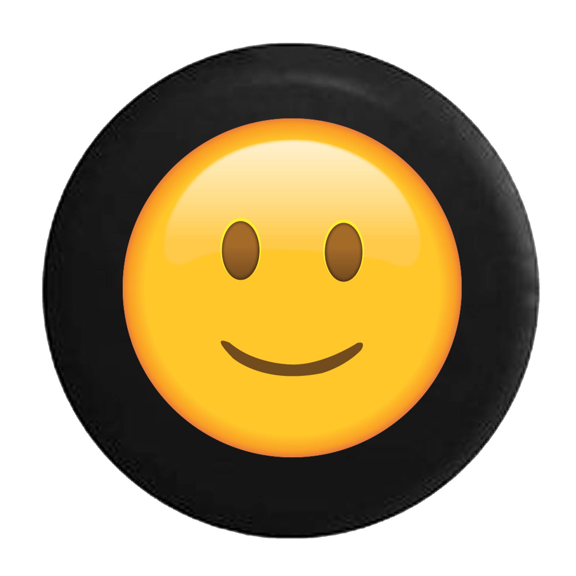 American Unlimited Smiley Face Emoji Yellow Spare Tire Cover - Fits 26-27.5 Inch Tires (Black) - Perfect for Jeeps, SUVs & Off-Road Adventures