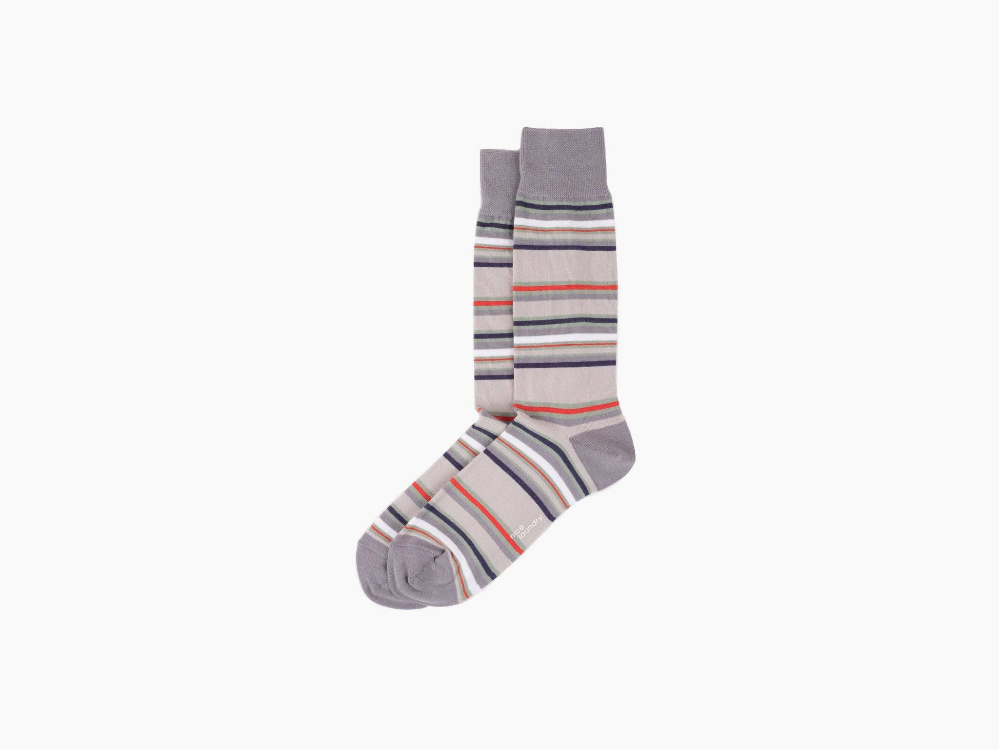 Stylish Thick & Thin Striped Sweater in Grey, Red & Blue - Perfect for Casual Outfits & Layering in Fall/Winter