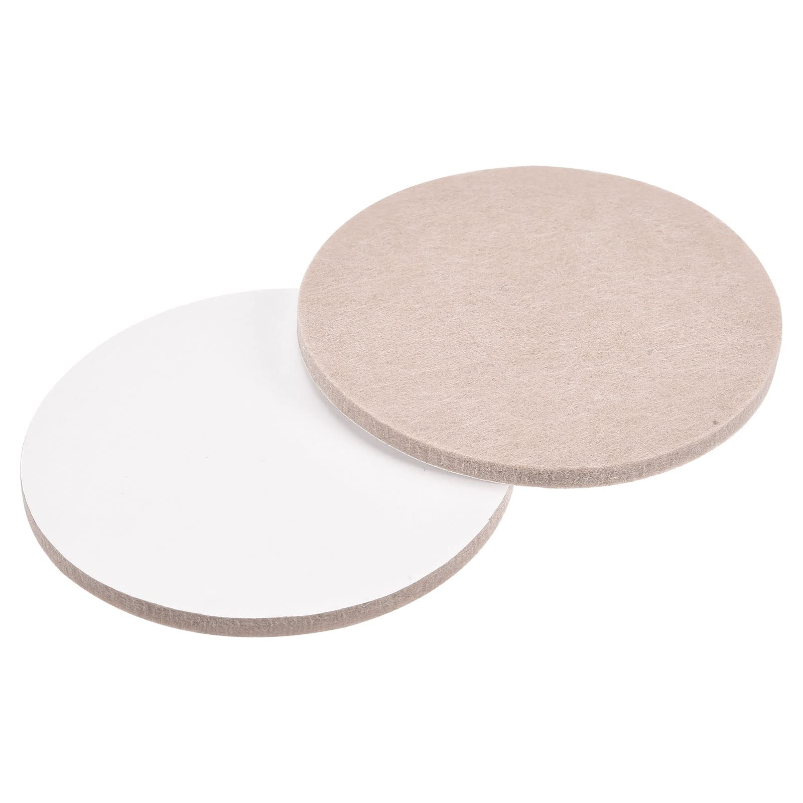 uxcell 85mm Self-Adhesive Felt Furniture Pads - Non-Slip Round Felt Protectors for Cabinets, Chairs & Floors (Beige, 16-Pack) | Prevent Scratches & Noise on Hardwood, Tile & Laminate