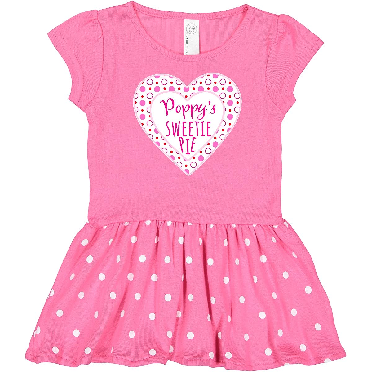Inktastic Poppy's Sweetie Pie with Pink Hearts Infant Dress - Adorable Baby Girl Outfit for Birthday, Photo Shoots & Special Occasions