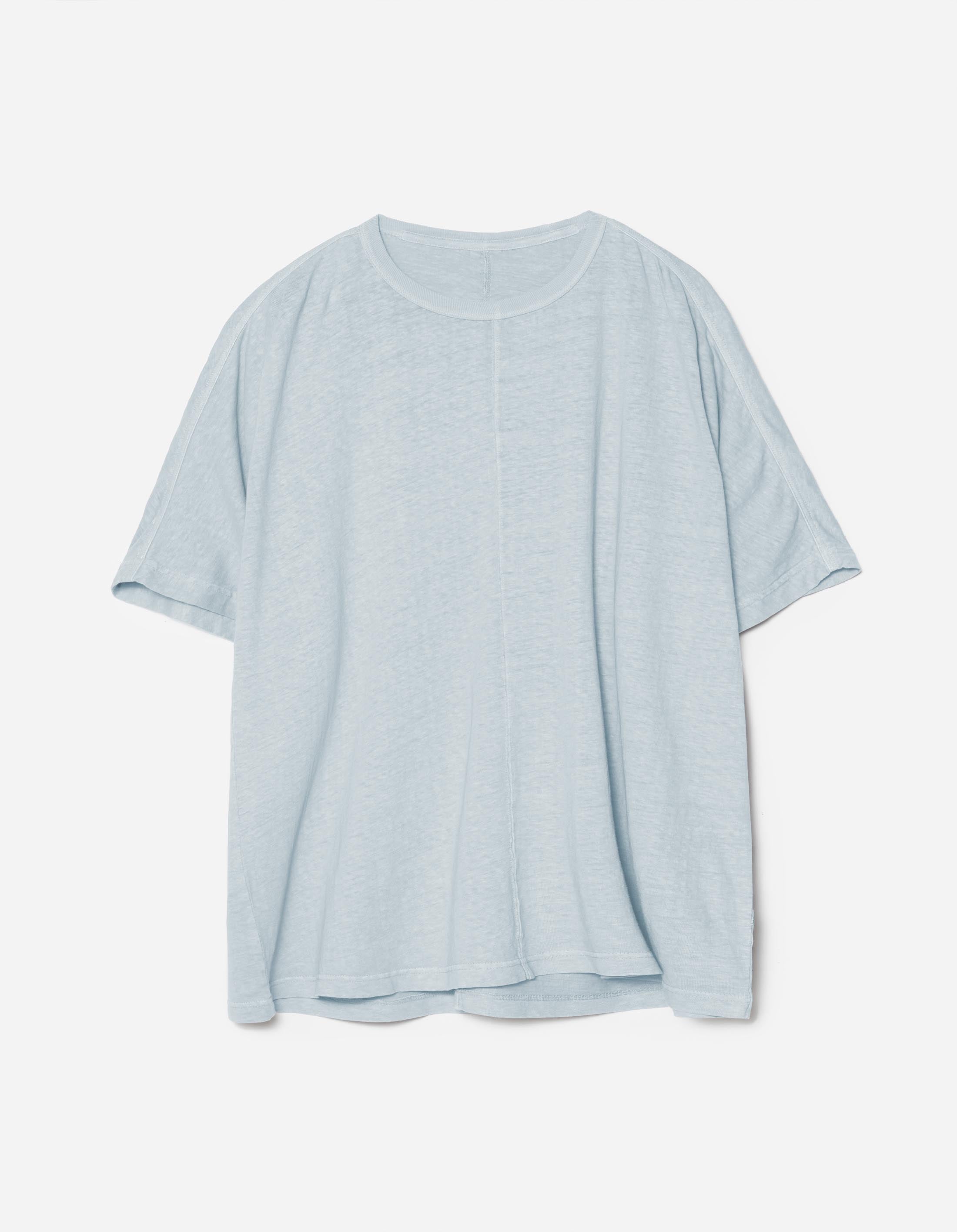 Premium 5234 Hemp Cross Loose Fit T-Shirt for Men - Breathable Ice Blue Cotton Blend Tee - Perfect for Casual Wear, Summer Outfits & Street Style Fashion