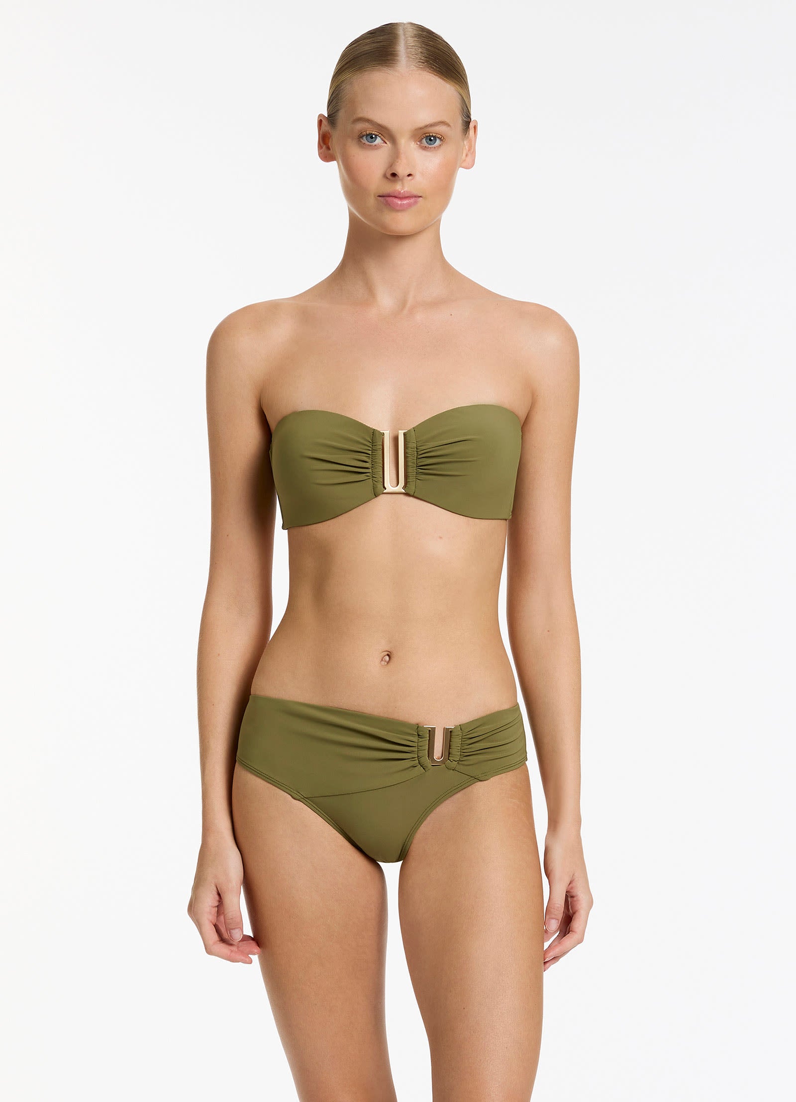 Jetset Bandeau Bikini Top - Moss Green Swimwear for Women | Perfect for Beach Vacations, Pool Parties & Summer Getaways
