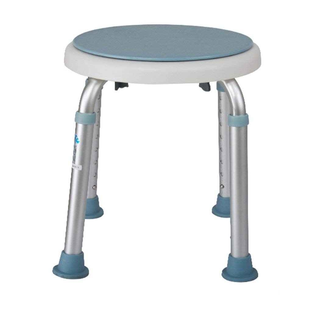 Adjustable Height Aluminum Alloy Swivel Shower Stool for Elderly & Disabled - Anti-Slip Bath Seat with 33-54cm Height Range - Ideal for Bathroom Safety, Pregnancy & Mobility Assistance