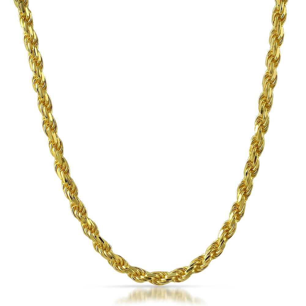 5mm 14K Gold Diamond Cut Rope Chain Necklace for Men & Women - Perfect for Layering, Gifting & Everyday Wear