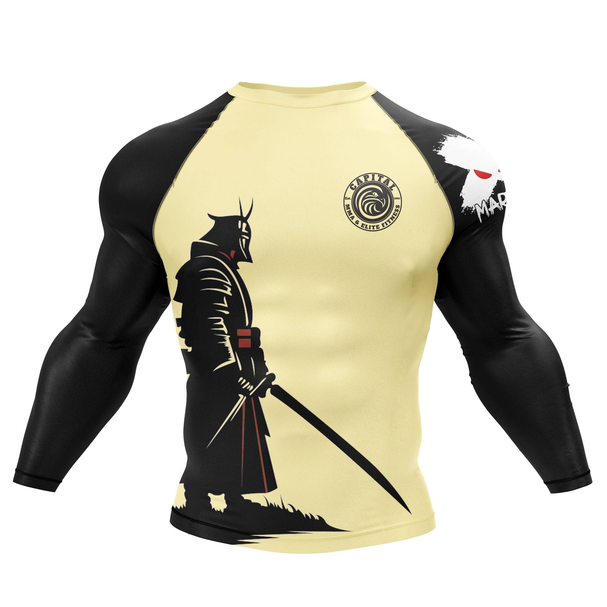 Capital MMA & Elite Fitness Warrior Rash Guard - Compression Shirt for MMA, BJJ & Training - Moisture Wicking & Anti-Bacterial - Perfect for Combat Sports & Gym Workouts