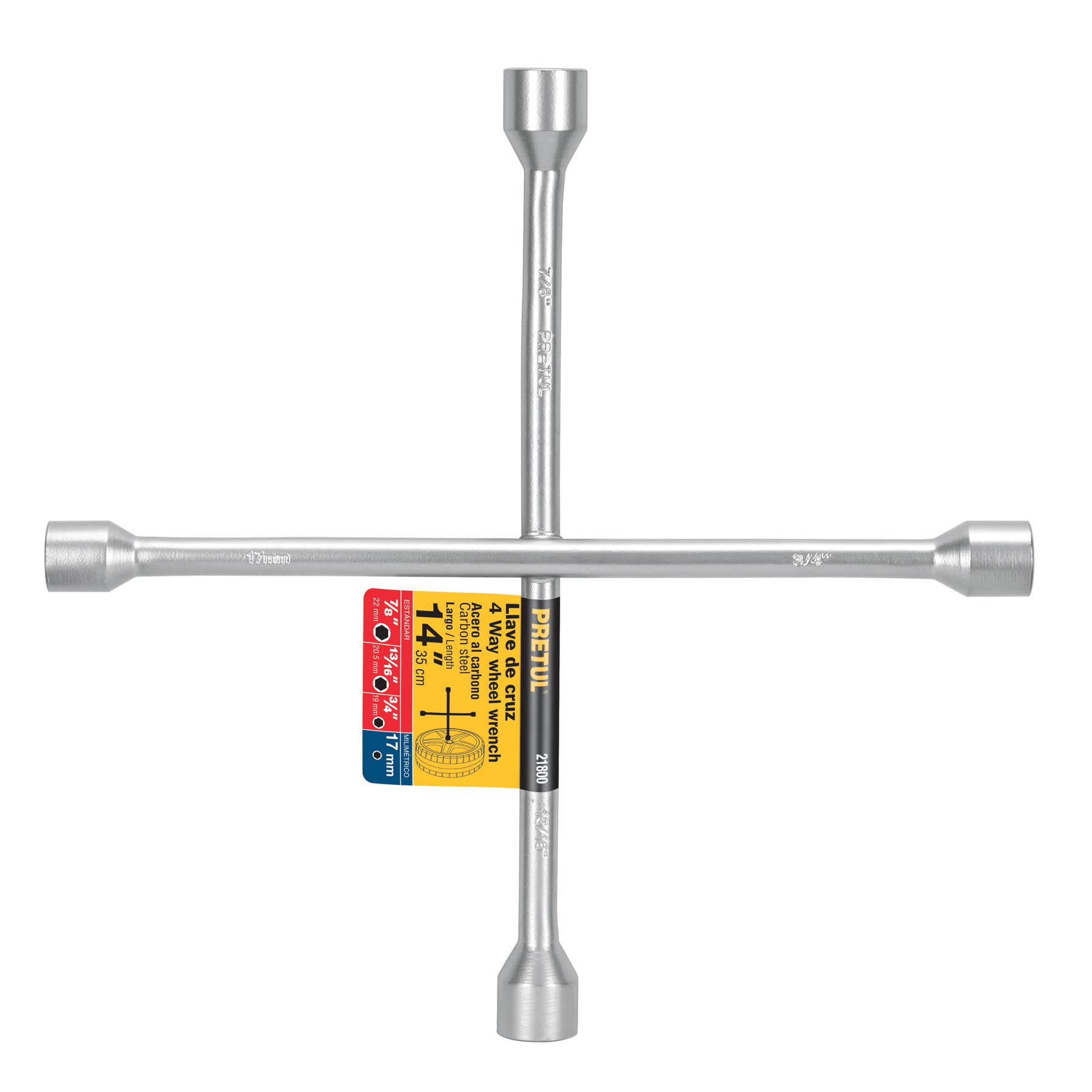 14-Inch Pretul Car Tire Iron - Heavy Duty Lug Wrench for Emergency Roadside Tire Changes & Auto Repair (Ideal for Trucks, SUVs & Sedans)