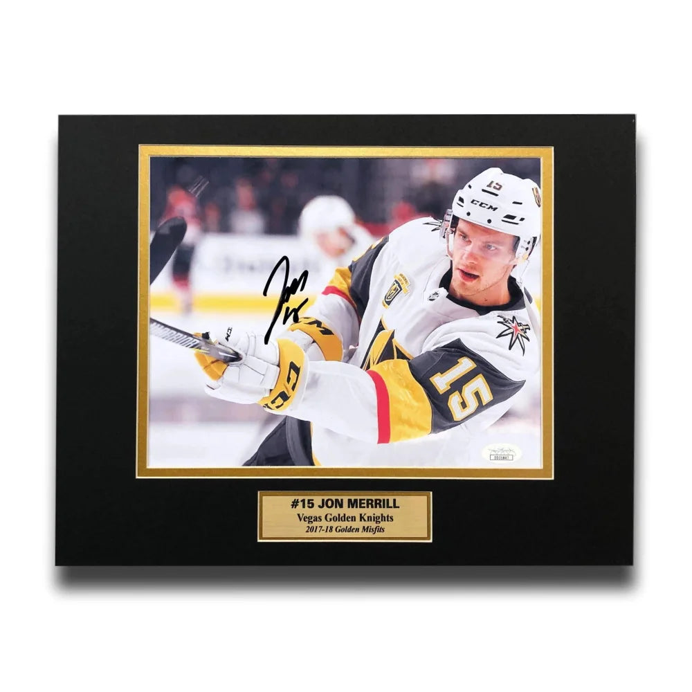 Jon Merrill Signed 8x10 Photo Collage - Vegas Golden Knights VGK Autograph with JSA COA - Perfect for Hockey Memorabilia Collectors and Sports Fans Display