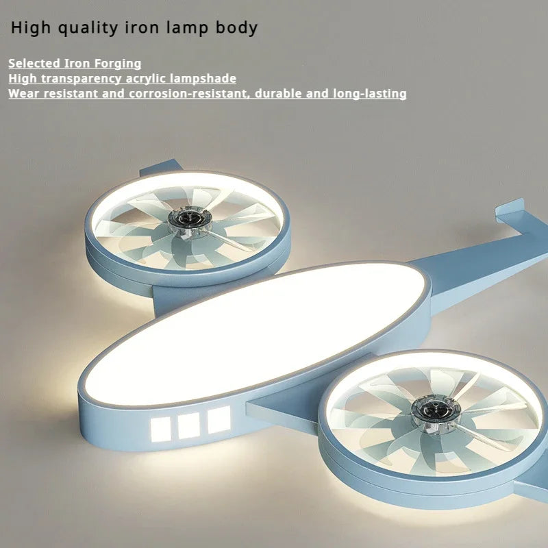 Stylish Mounted Airplane Ceiling Light & Fan for Kids Room Decor - Perfect for Nursery, Bedroom, and Playroom