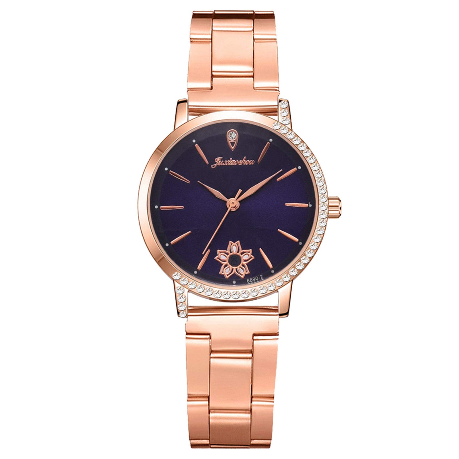 Luxury Rose Gold Women's Watch with Diamonds - Elegant Casual Belt Watch for Ladies - Perfect for Office, Party & Everyday Wear