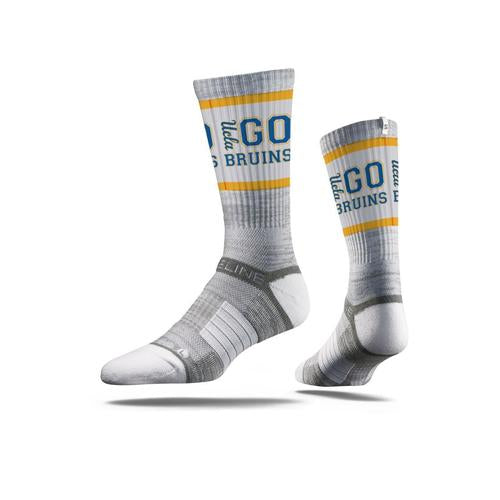 UCLA Bruins Logo Grey Crew Socks - Comfortable Cotton Socks for Men & Women - Perfect for School Spirit, Sports Fans, and Casual Wear