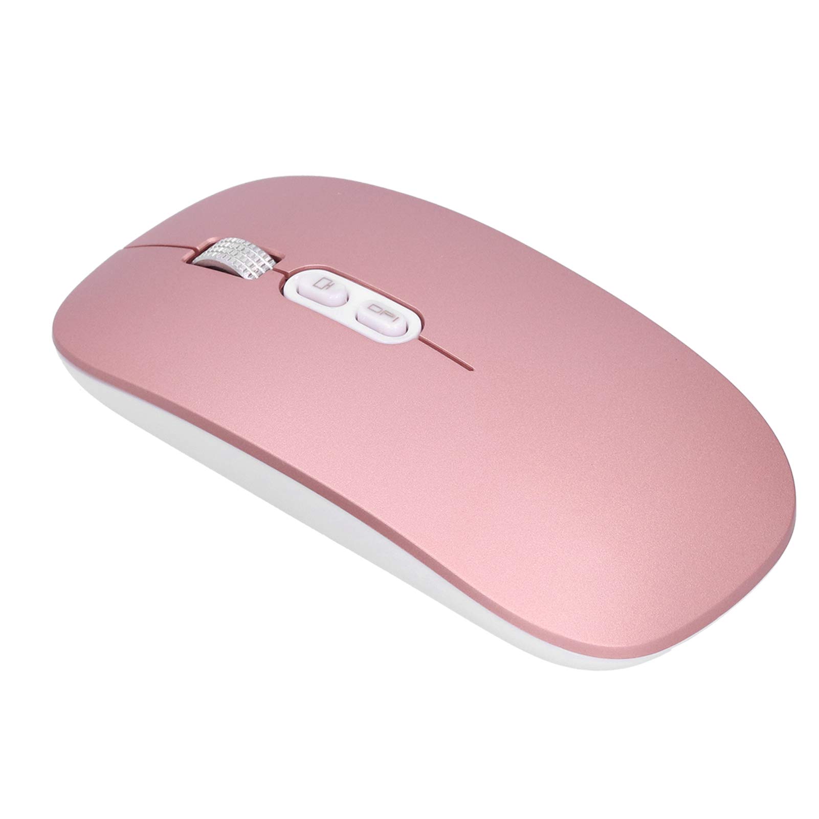 2.4Ghz Bluetooth 5.0 Dual Mode Rechargeable Wireless Mouse - M103 Ergonomic Optical Gaming Mouse with One-Key Desktop Return for Laptop, PC, MacBook - Perfect for Office Work, Gaming & Travel (Pink)