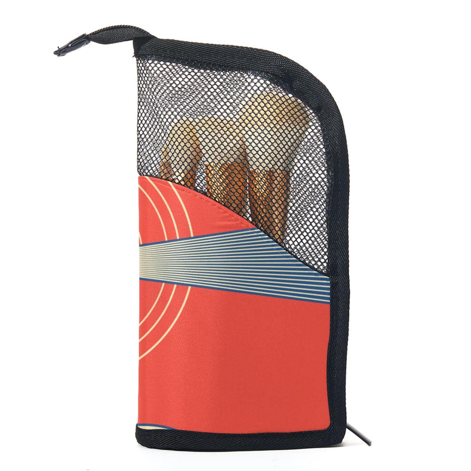 Premium 12-Piece Makeup Brush Organizer Bag with Lighthouse & Blue Sea Design - Portable Travel Makeup Brush Holder Case for Artists, Professionals & On-The-Go Beauty Lovers (Ideal for Travel, Home Vanity & Salon Use)