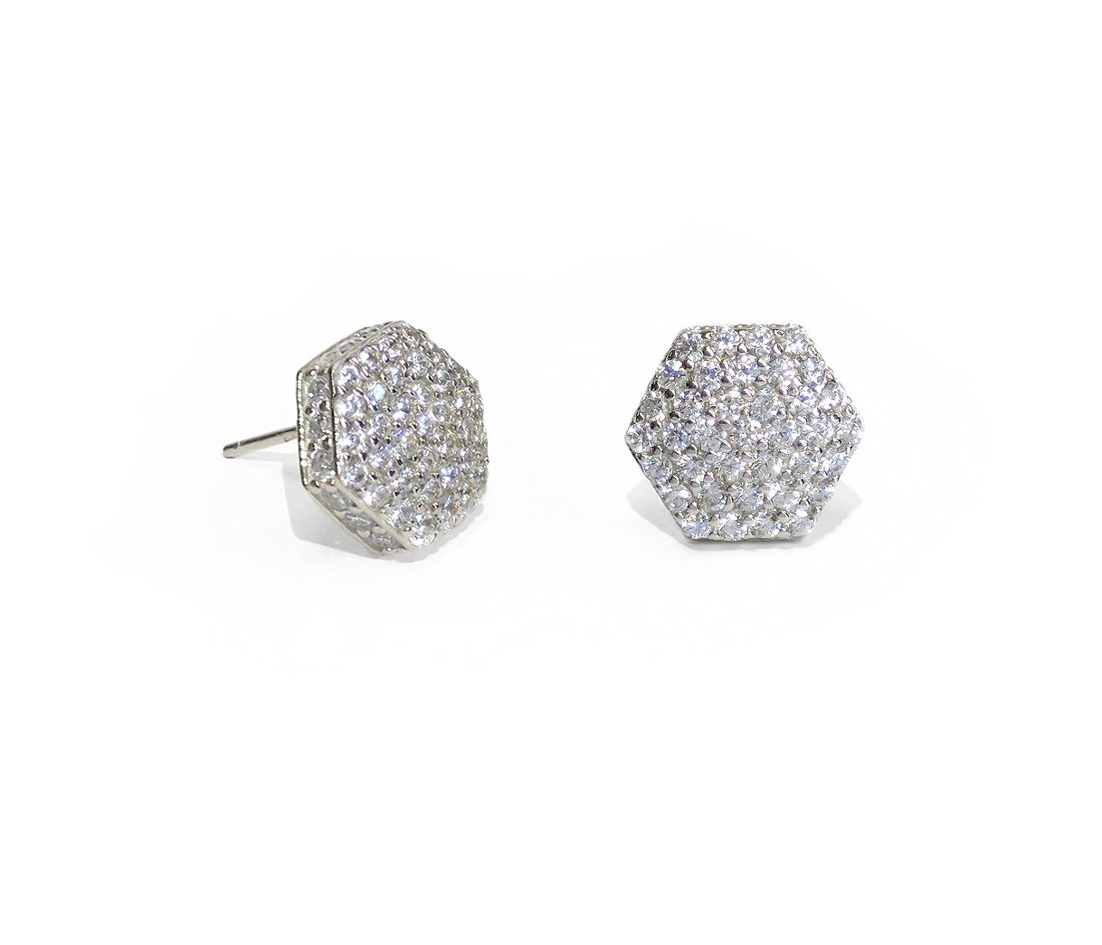 18K Gold Plated Sterling Silver Pave Nut Stud Earrings for Women - Elegant Gift for Birthday, Anniversary & Everyday Wear