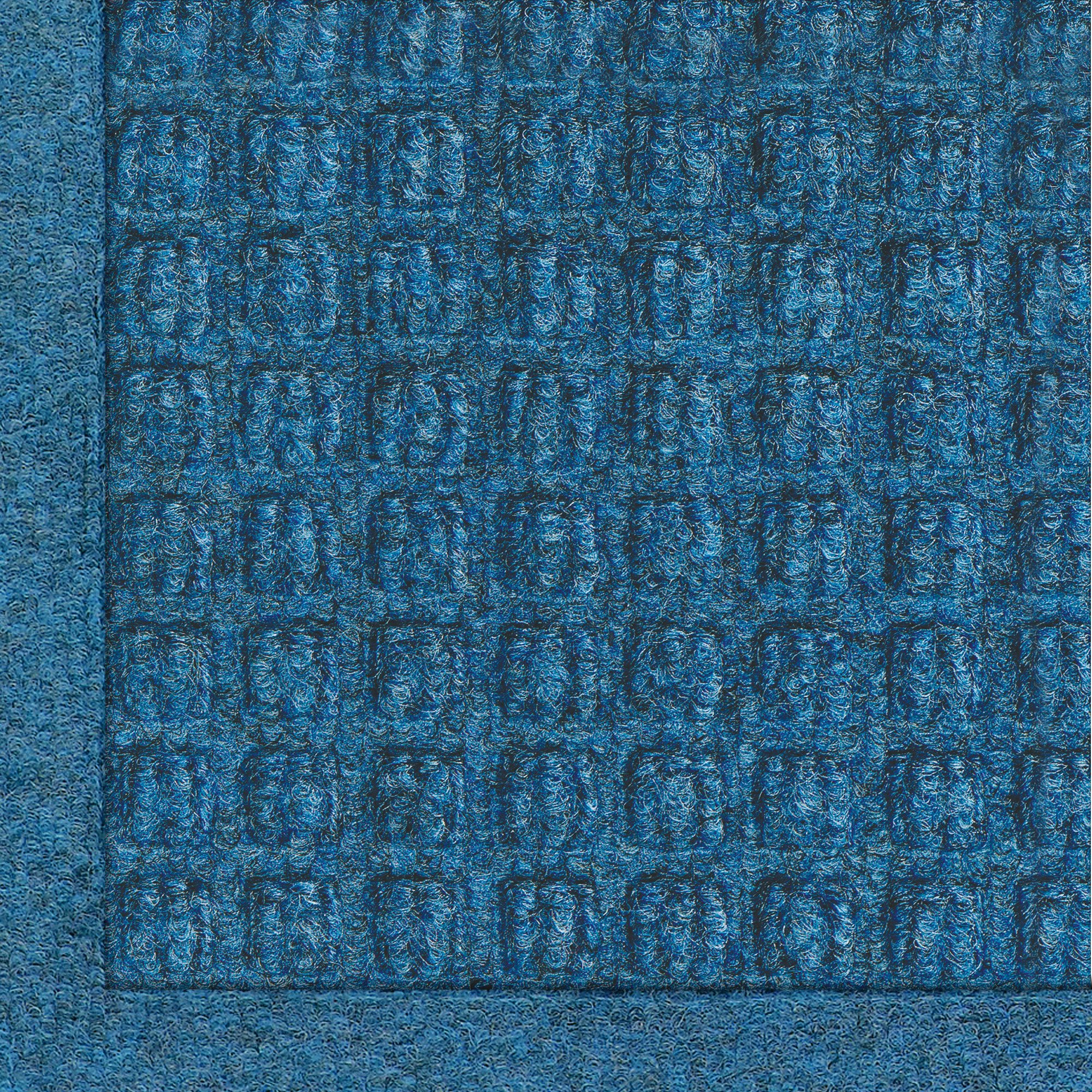 Premium WaterHog Fashion Mat – Heavy-Duty Commercial-Grade Indoor/Outdoor Entrance Rug with Fabric Border, Quick-Drying & Stain Resistant (Medium Blue, 3' x 10') – Perfect for High-Traffic Entryways, Offices, and Homes
