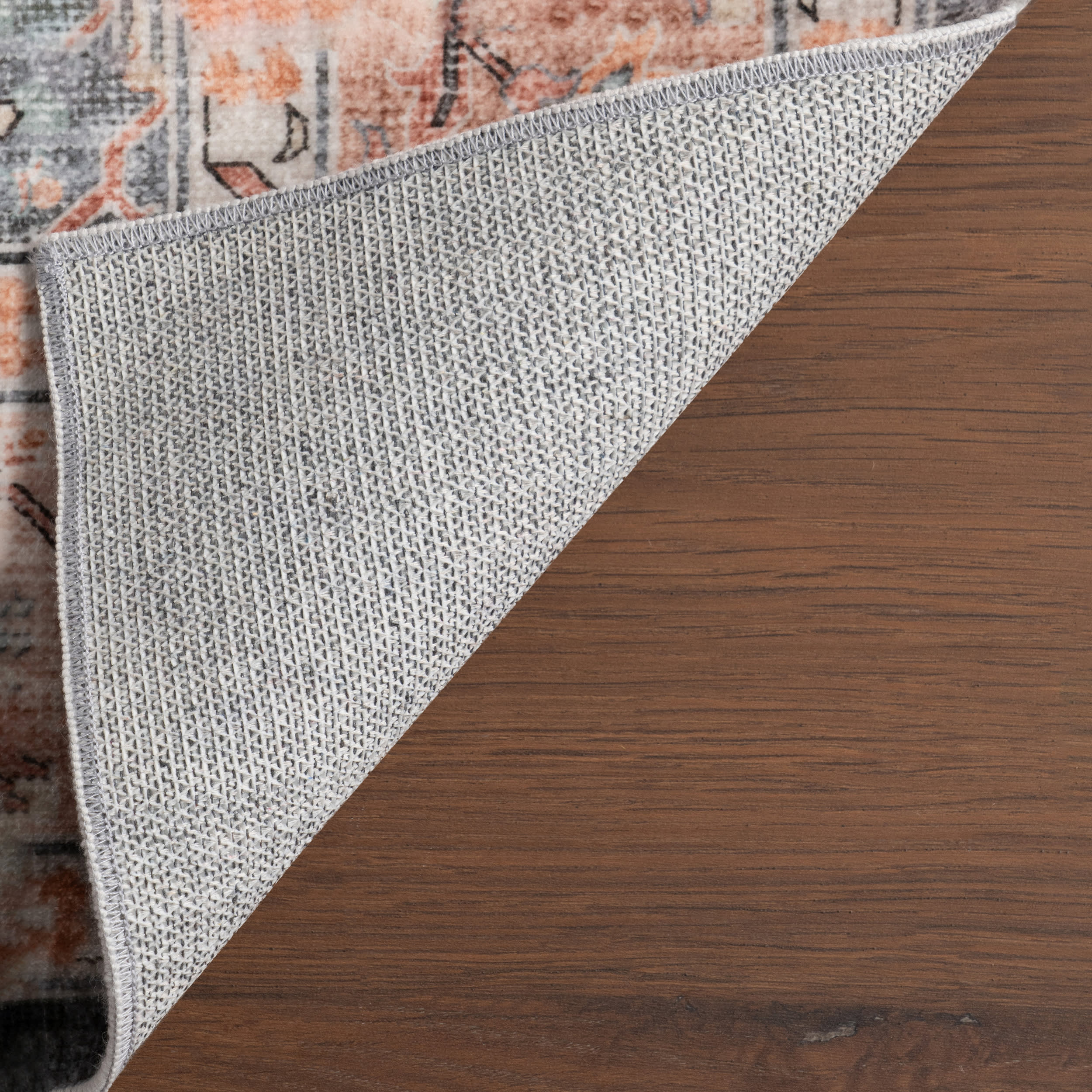 Hadlee Medallion Washable Rug - Soft Peach Area Rug for Living Room, Bedroom, Nursery | Machine Washable, Stain Resistant, Non-Slip Backing | Perfect for Home Decor, Kids Play Area & Pet-Friendly Spaces