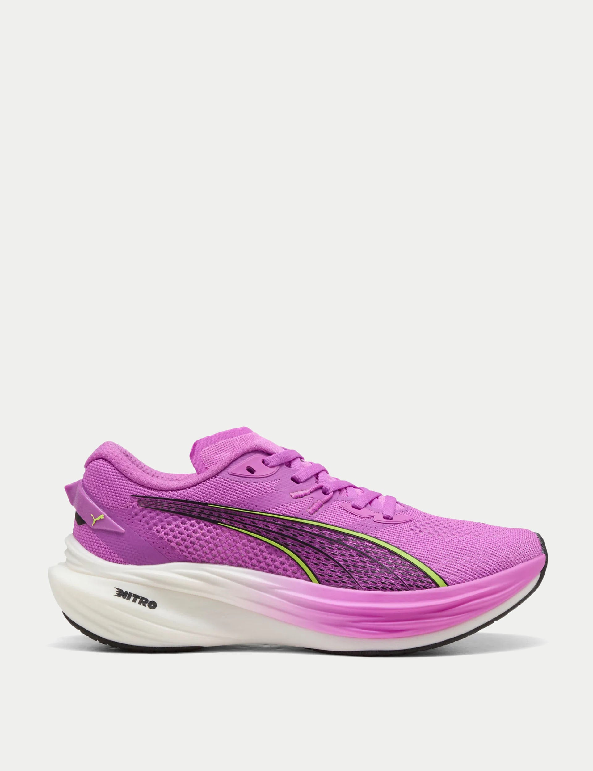 Deviate NITRO 3 Running Shoes for Men & Women - Lightweight Cushioned Road Running Shoes in Pure Magenta/Yellow Alert/White - Perfect for Marathon Training & Daily Jogging