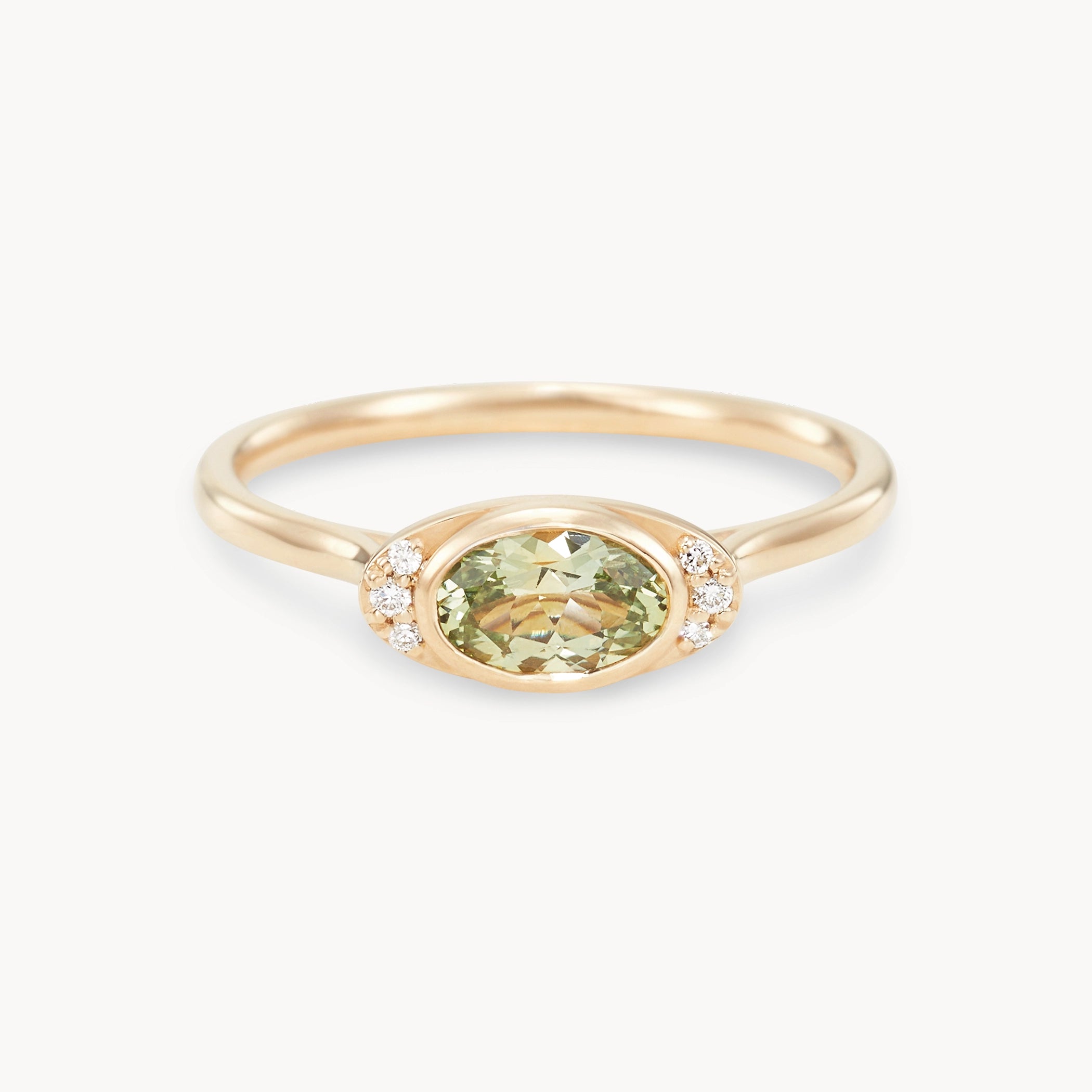 14K Yellow Gold Oval Sapphire Ring - Heart's Eternal Flame Unique Jewelry for Women | Perfect for Anniversaries, Engagements & Special Occasions