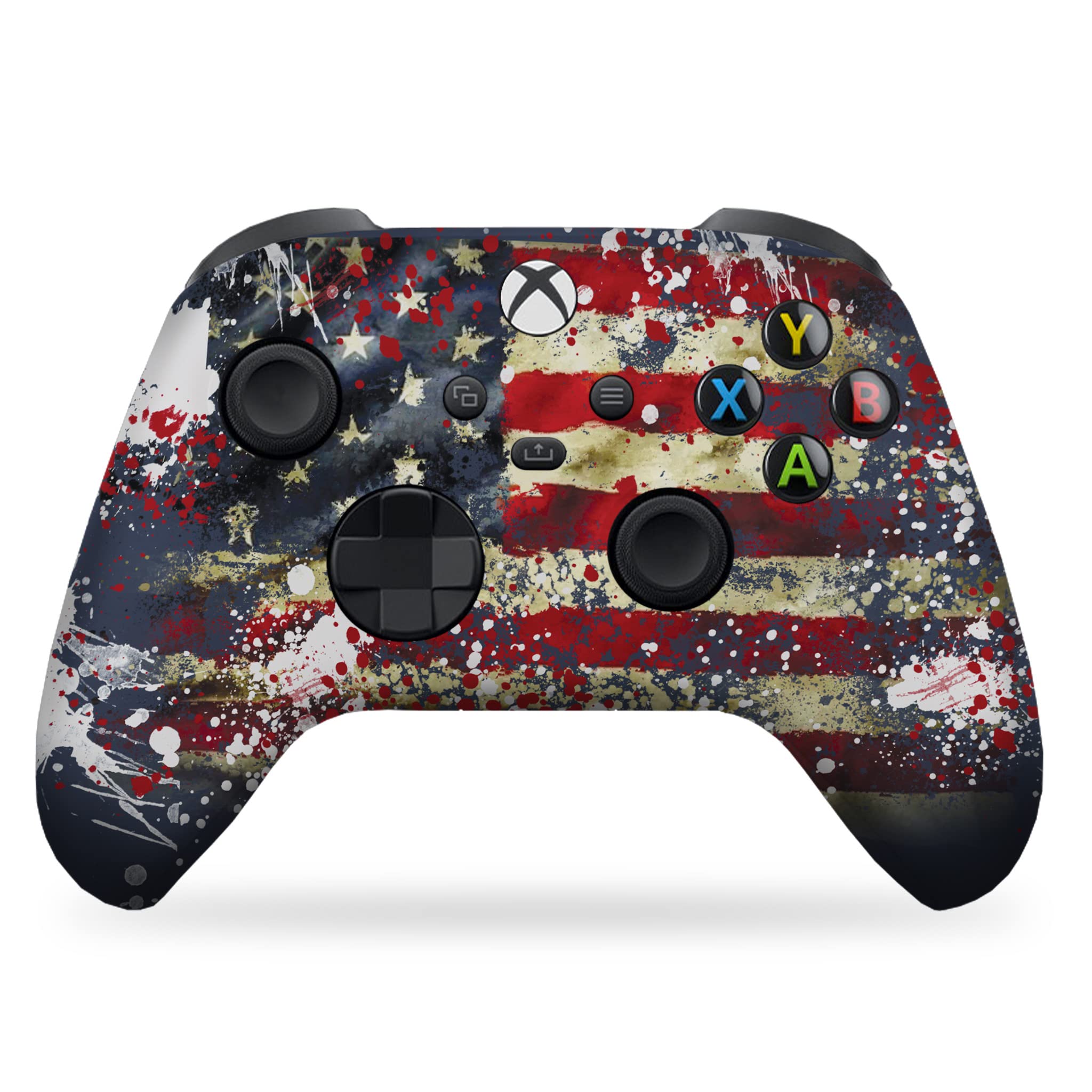 Premium Wireless DreamController Tattered Flag Custom Xbox One & Series X/S Controller - USA Made with Durable HYDRO-DIP Printing (Not Just a Skin) - Perfect for Gaming, Collecting & Esports Tournaments