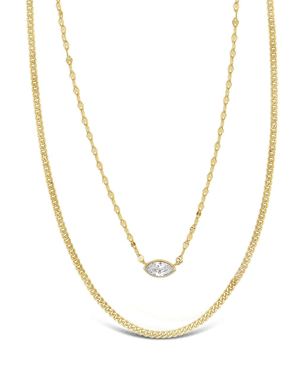 CZ Dainty Layered Necklace for Women - Elegant Cubic Zirconia Layered Pendant Jewelry - Perfect for Date Night, Wedding & Everyday Wear