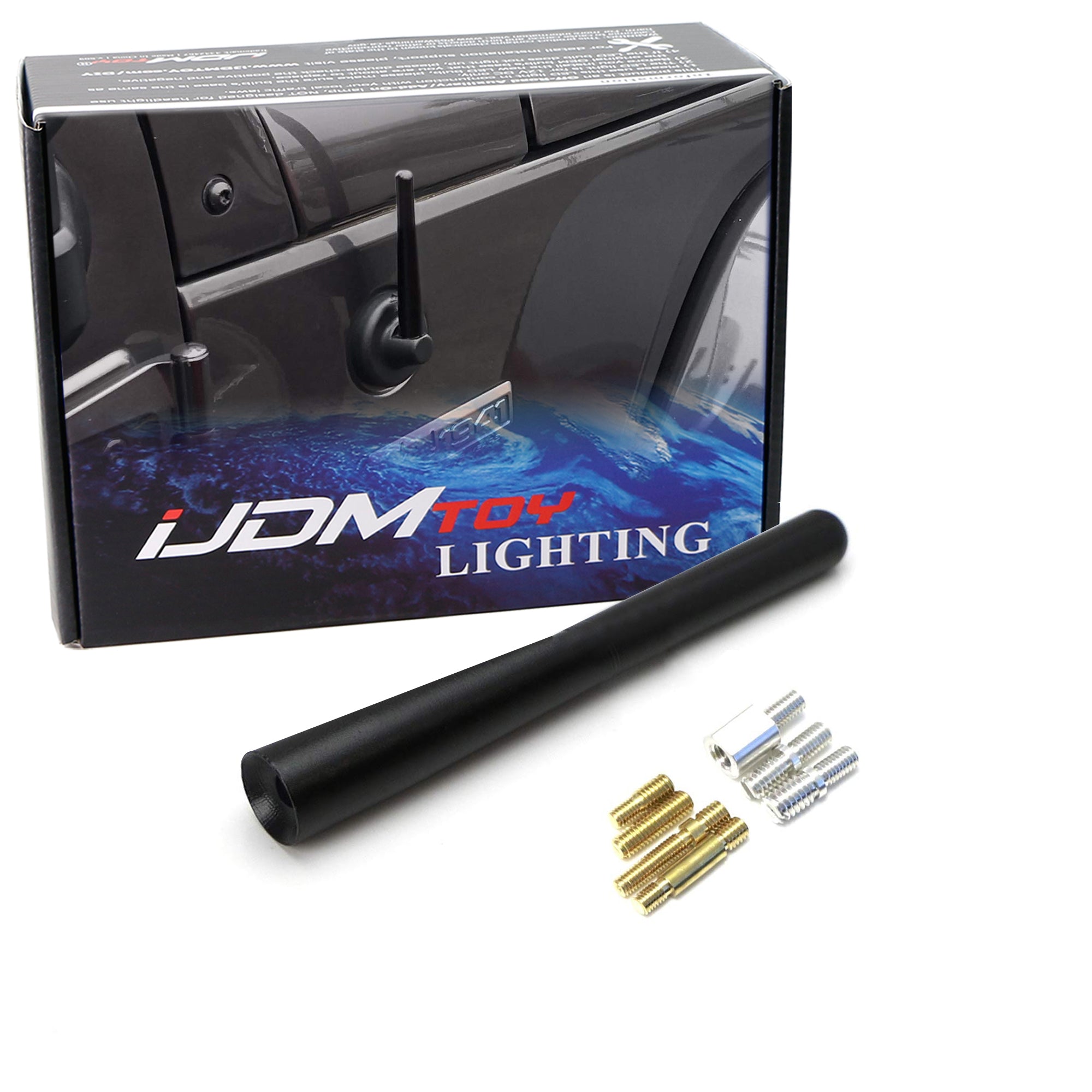 4 Inch Metal Short Radio Antenna Topper Stubby for Jeep Wrangler JT JL Gladiator - Compact Car Accessory for Off-Road Adventures & Urban Driving