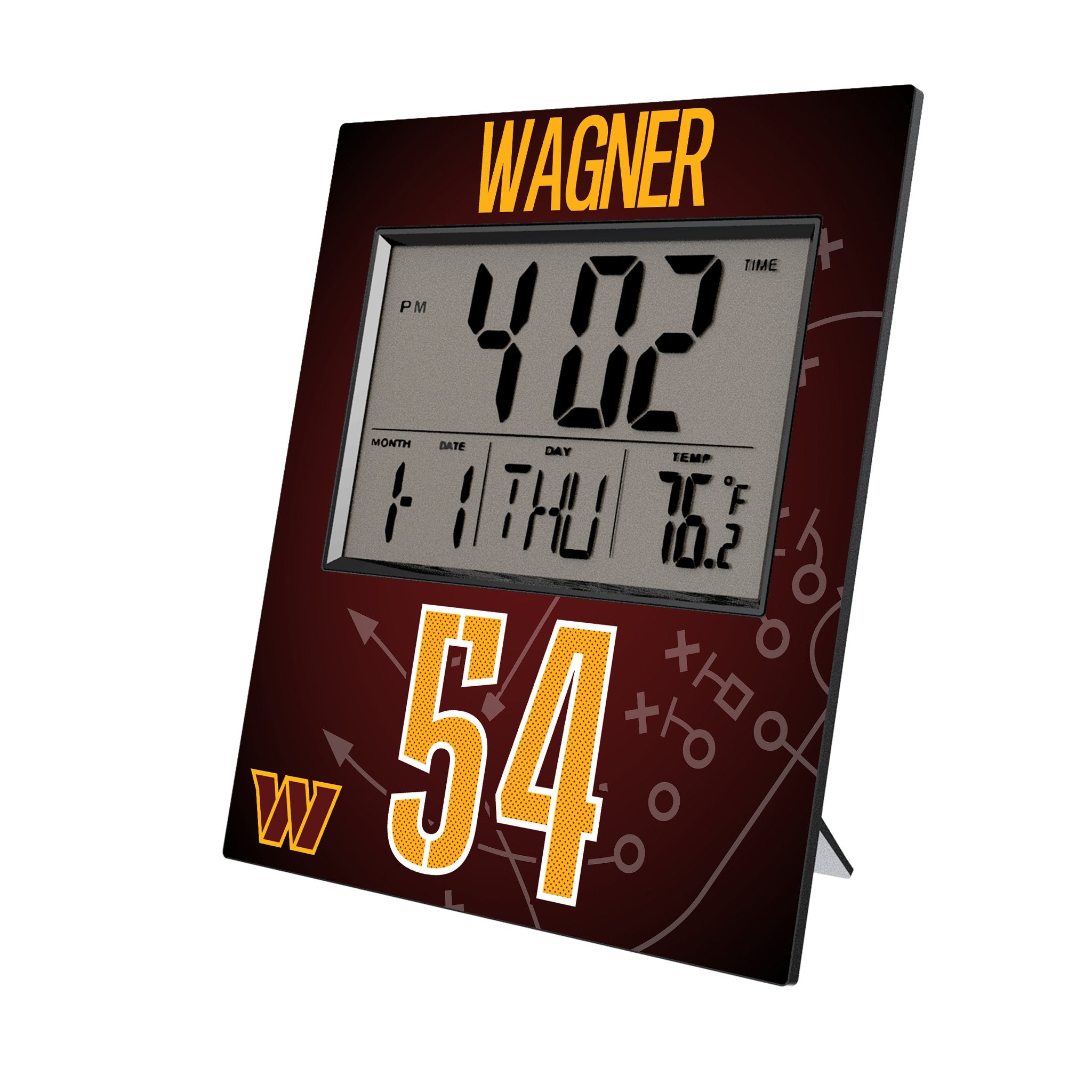 Bobby Wagner Washington Commanders 54 Game Tactical Wall Clock - Perfect for NFL Fans, Sports Bars & Man Cave Decor