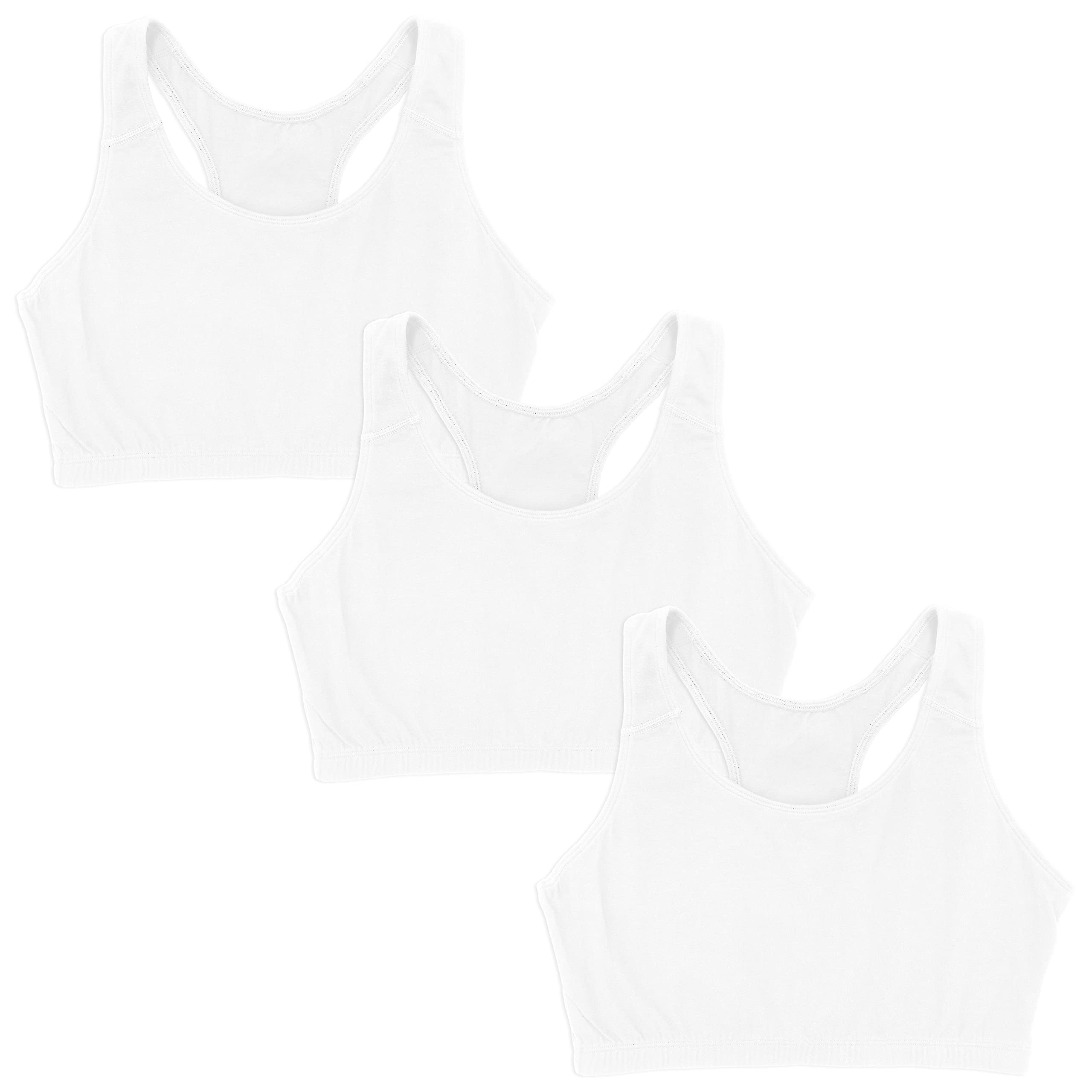 Sexy Basics Women's Cotton Spandex Racerback Sports Bra - 4-Way Stretch Comfortable Pullover Workout Bra (Multi-Pack) | Perfect for Yoga, Gym, Running & Everyday Wear