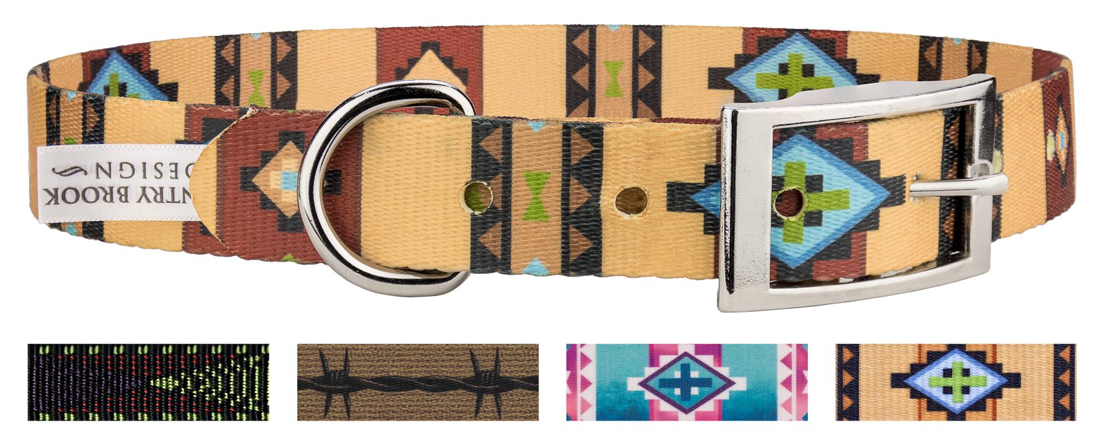 Country Brook Design - Handmade Native Arizona Traditional Dog Collar for Large Dogs - Perfect for Hiking, Training & Outdoor Adventures