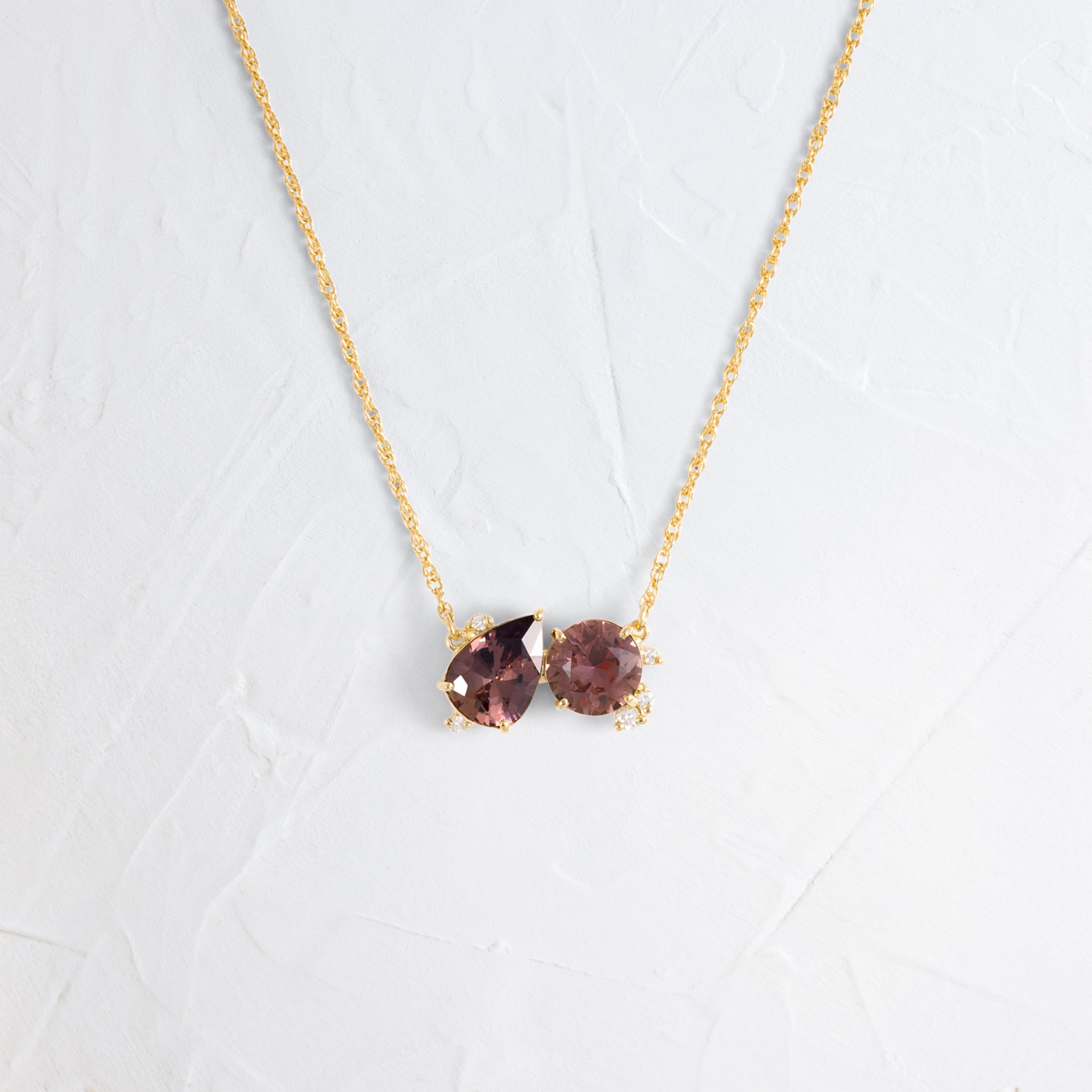 Warm Sapphire Duality Necklace – Elegant Layered Pendant for Women, Perfect for Everyday Wear & Special Occasions