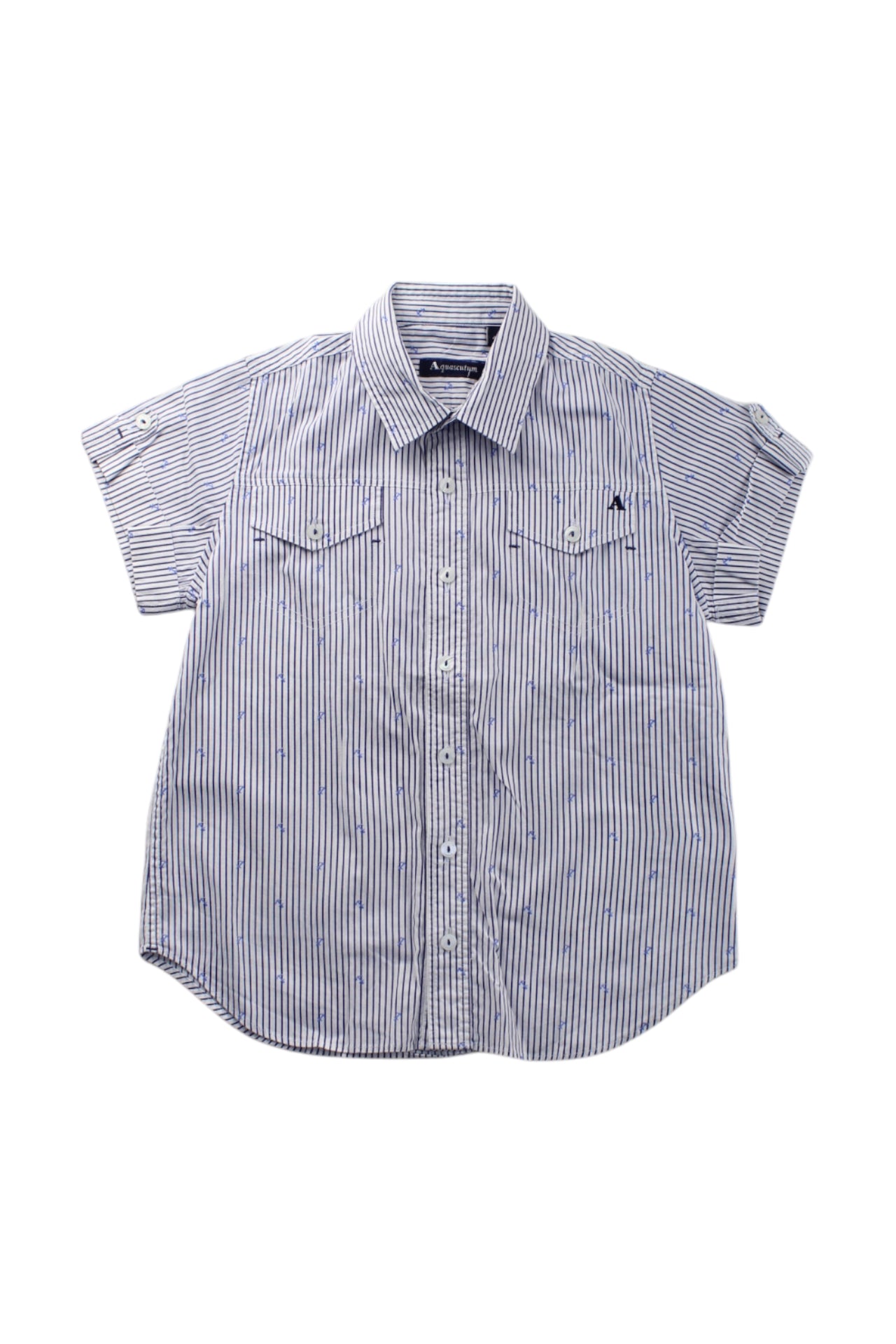 Aquascutum Short Sleeve Button Down Shirt for Boys 4-5T - Casual Summer Outfit for Preschool & Playdates