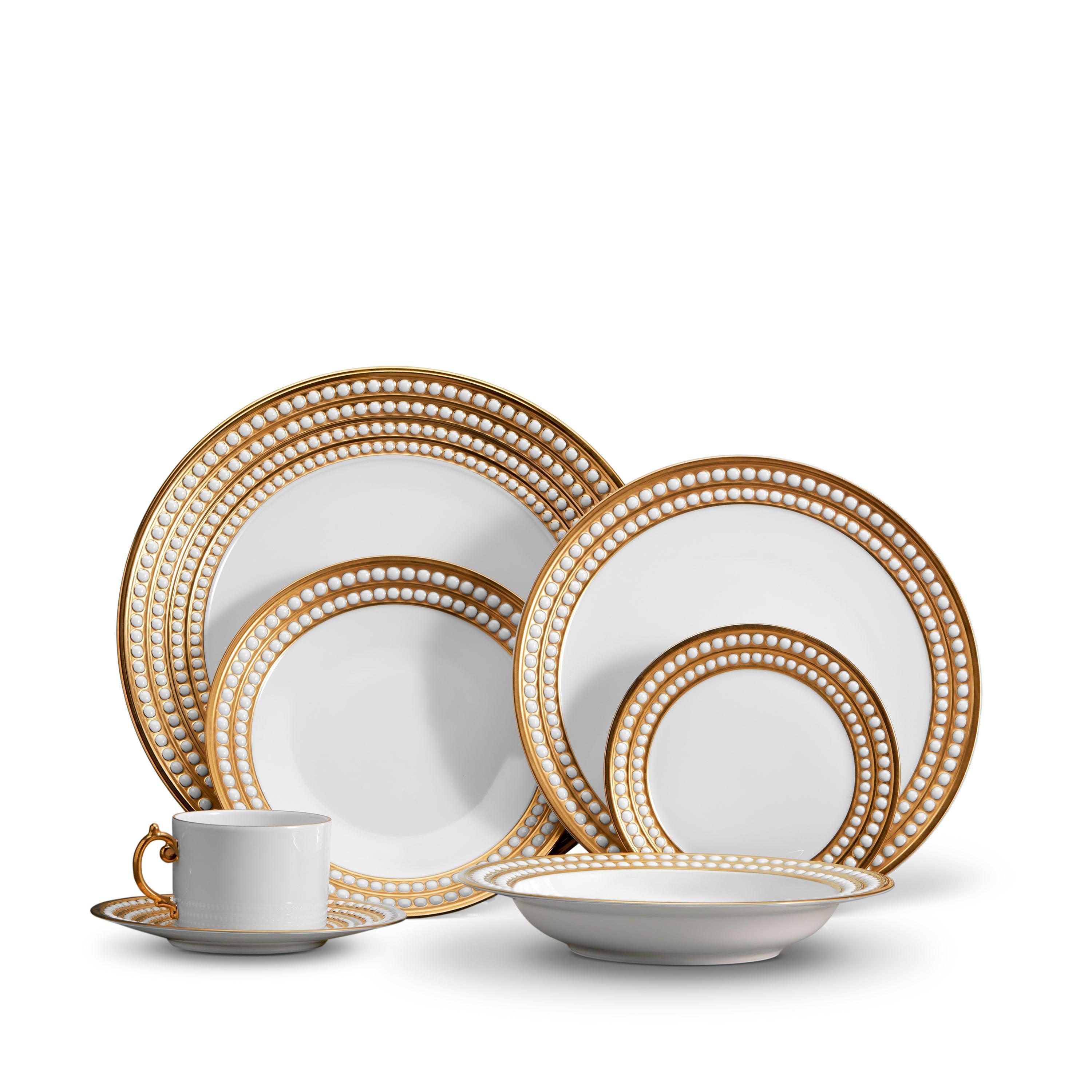 Perlée Luxury Gold Dinnerware Set - Elegant Tableware for Fine Dining, Weddings & Special Occasions