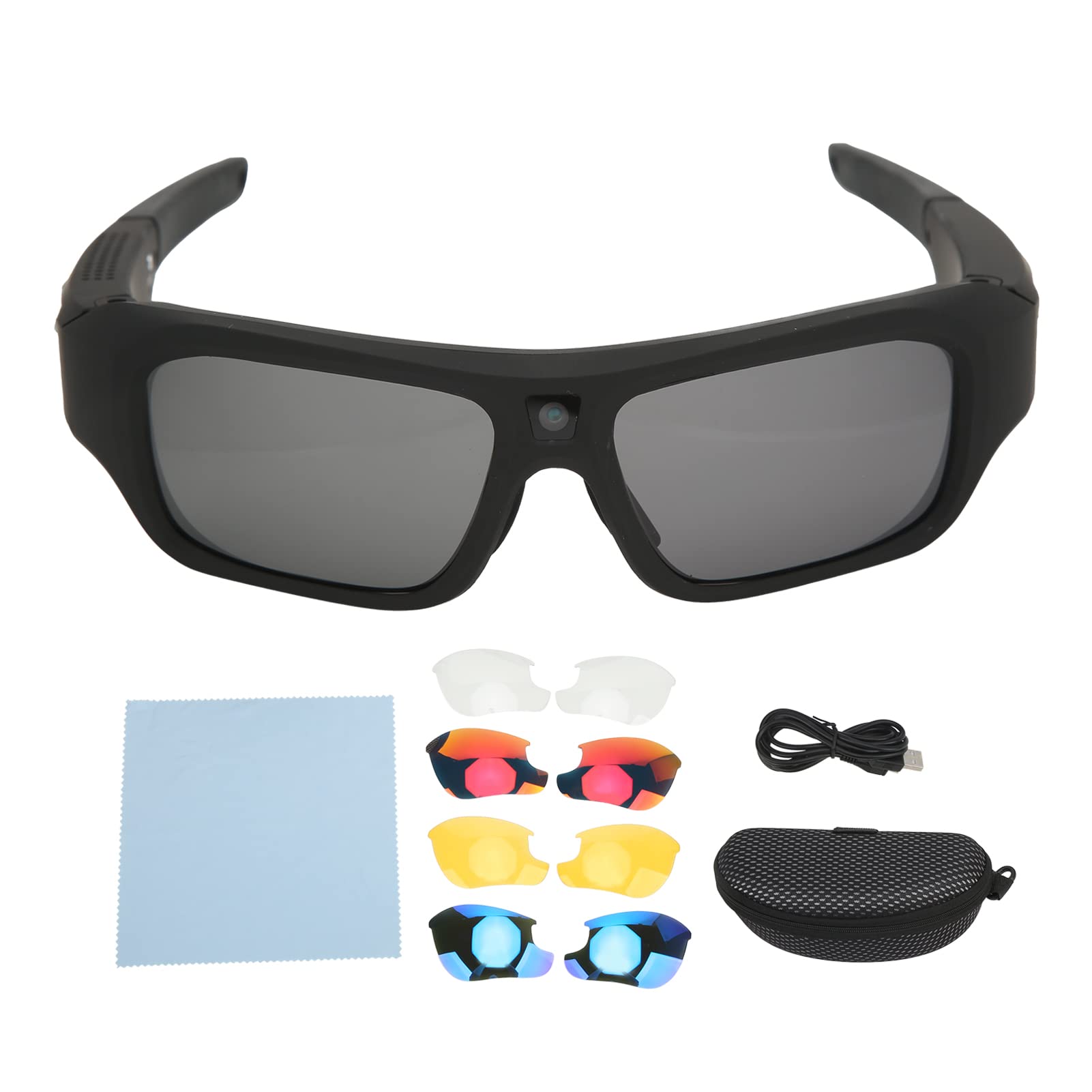**Jeankak Sunglasses Camera - 4K HD Video Recording with 4 Interchangeable Lenses | Sports Action Camera for Men | Outdoor Adventures, Driving & Travel Vlogging**    *(Perfect for Cycling, Skiing, Hiking & Capturing Hands-Free Moments!)*