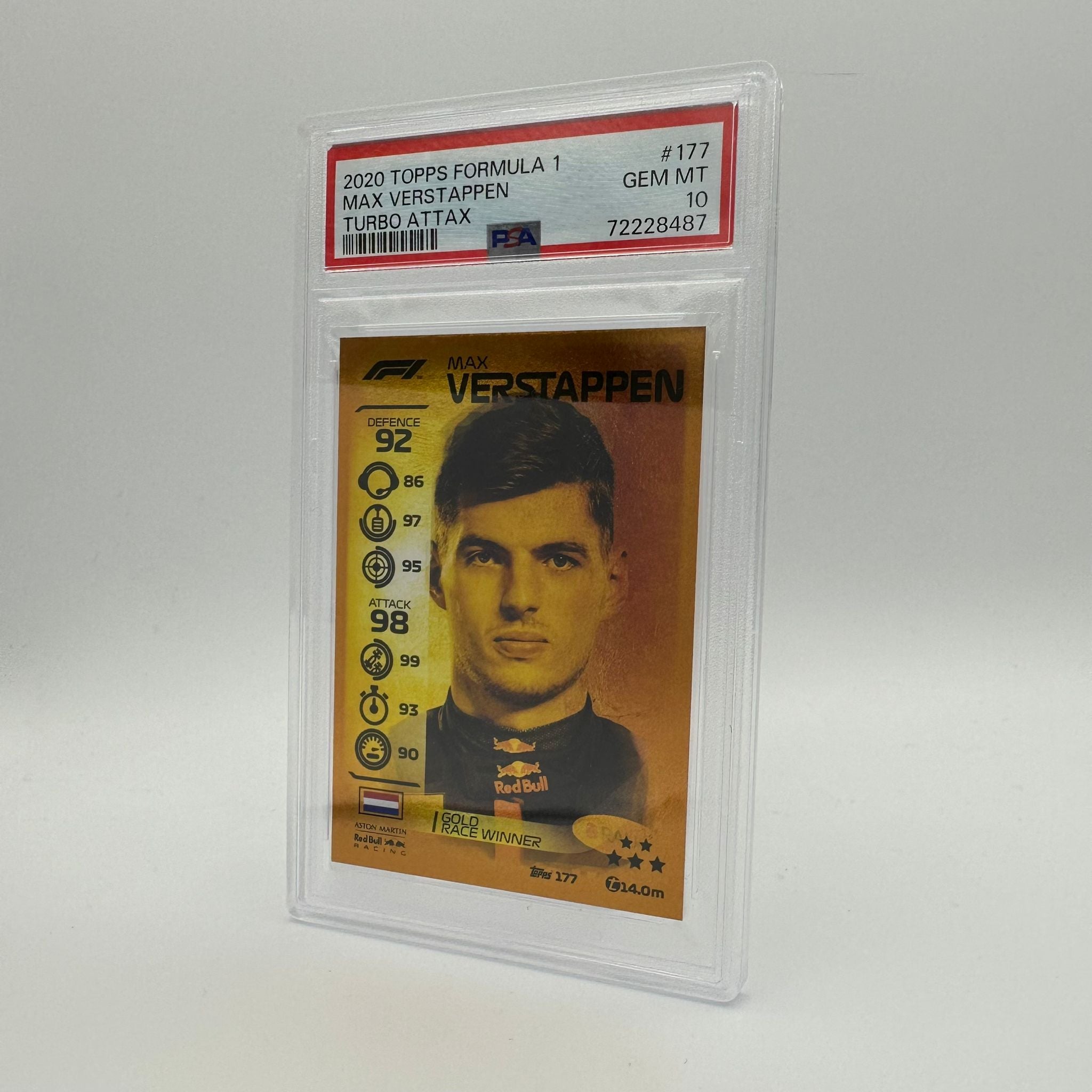 PSA 10 Graded Max Verstappen #177 POP 10 Racing Card - Perfect for F1 Collectors, Sports Memorabilia & Display Cases