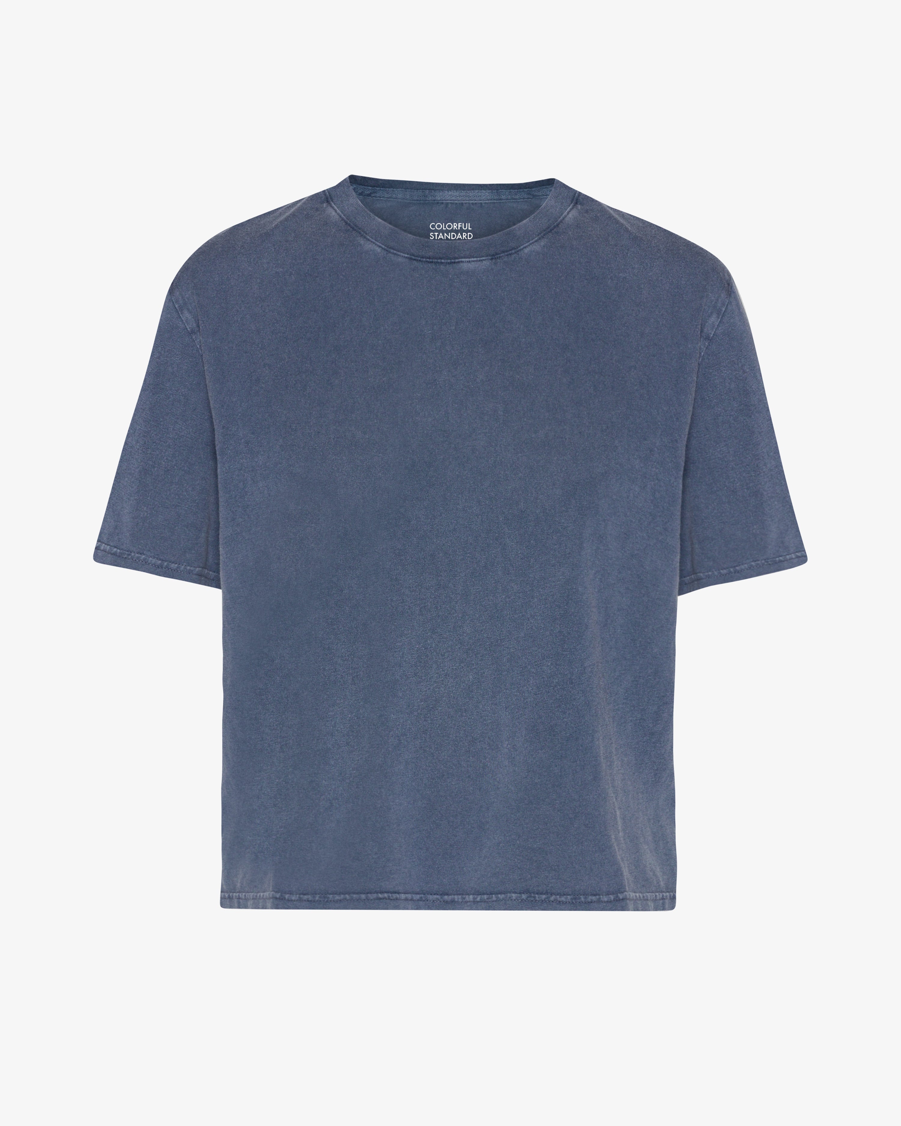 Organic Boxy Crop Tee - Soft Comfortable Women's T-Shirt in Neptune Blue | Casual Wear, Street Style, Summer Outfits