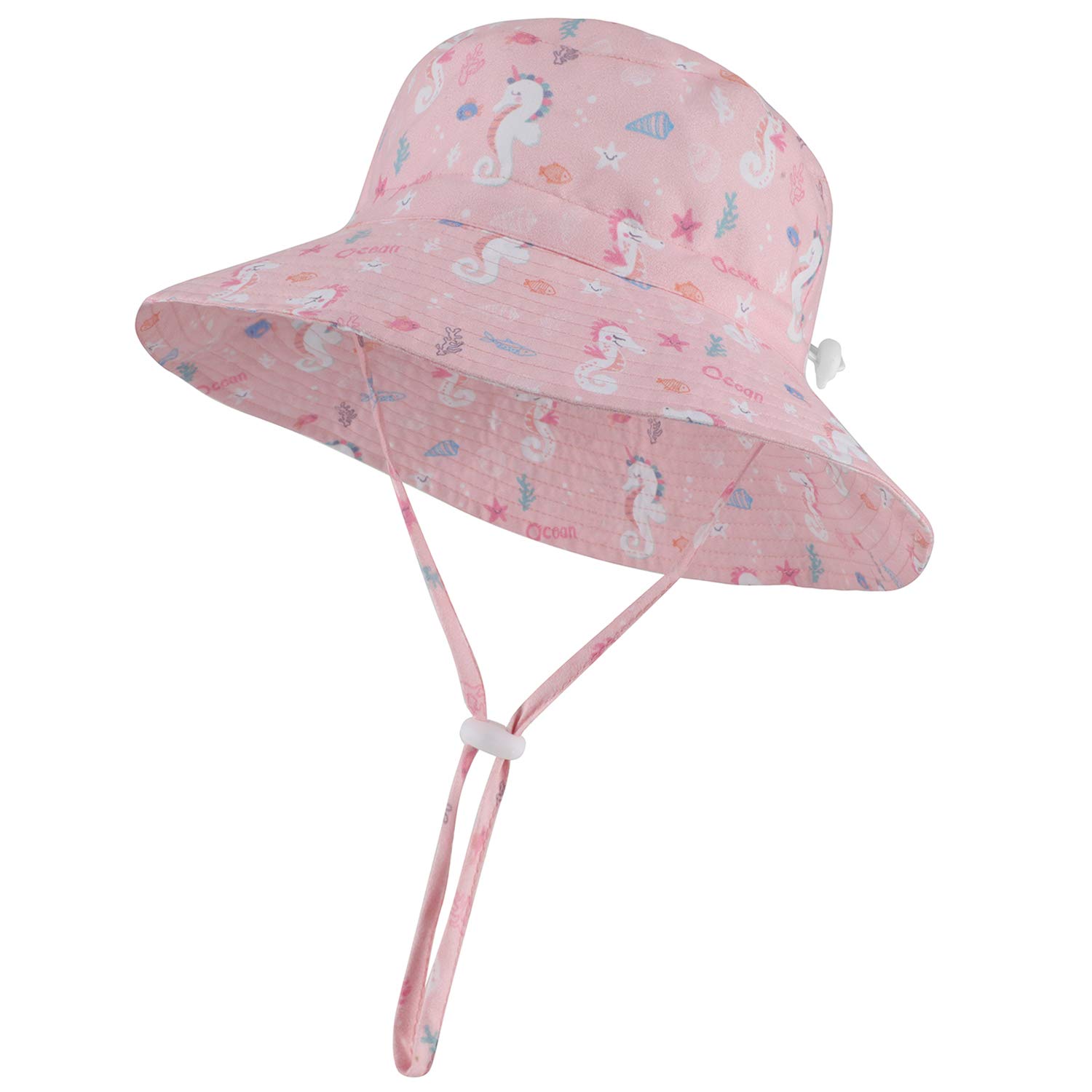 UPF 50+ Baby Sun Hat for Toddlers - Adjustable Wide Brim Beach & Swim Hat for Boys & Girls - Perfect for Summer Outdoor Activities, Pool Parties, and Beach Vacations