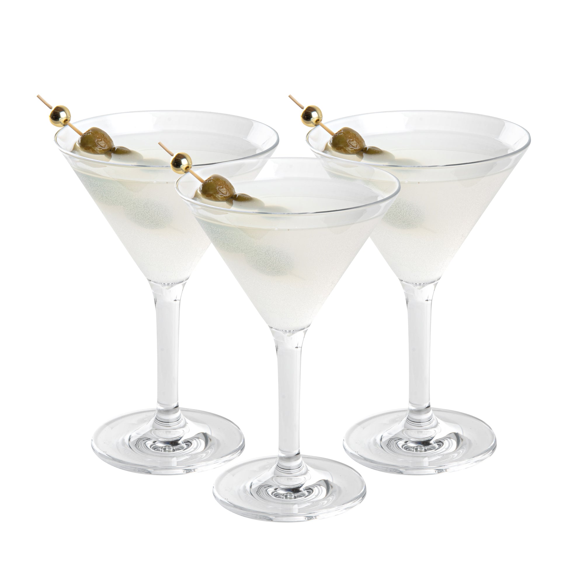 Bev Tek 10 oz Clear Polycarbonate Martini Glasses - Shatterproof Cocktail Glasses for Bars, Restaurants & Parties (Set of 24, 4.5