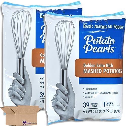 Premium Golden Extra Rich Mashed Potatoes Mix - 2 Pack (29.6 oz Each) | Instant Potato Flakes for Easy Cooking | Perfect for Holiday Dinners, Family Meals & Quick Side Dishes
