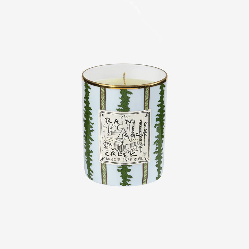 Ginori 1735 Profumi Luchino Scented Candle - Rain Rock Creek Fragrance, Luxury Home Decor, Italian Ceramic Candle for Relaxation & Aromatherapy - Perfect for Bedroom, Bathroom & Living Room