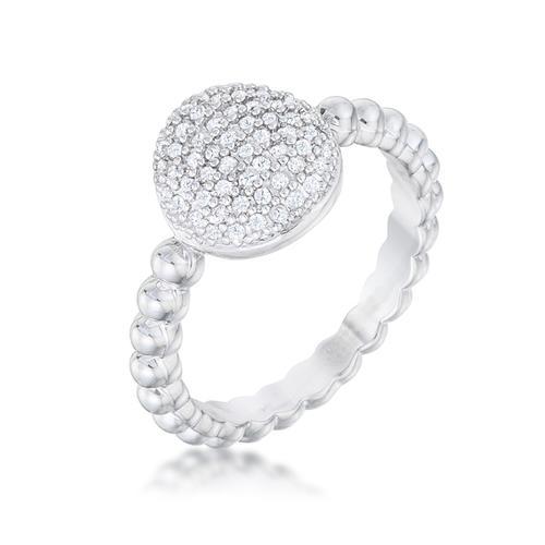 Exquisite Cubic Zirconia Rhodium Plated Ring for Women - Elegant Gift for Anniversary, Engagement & Special Occasions