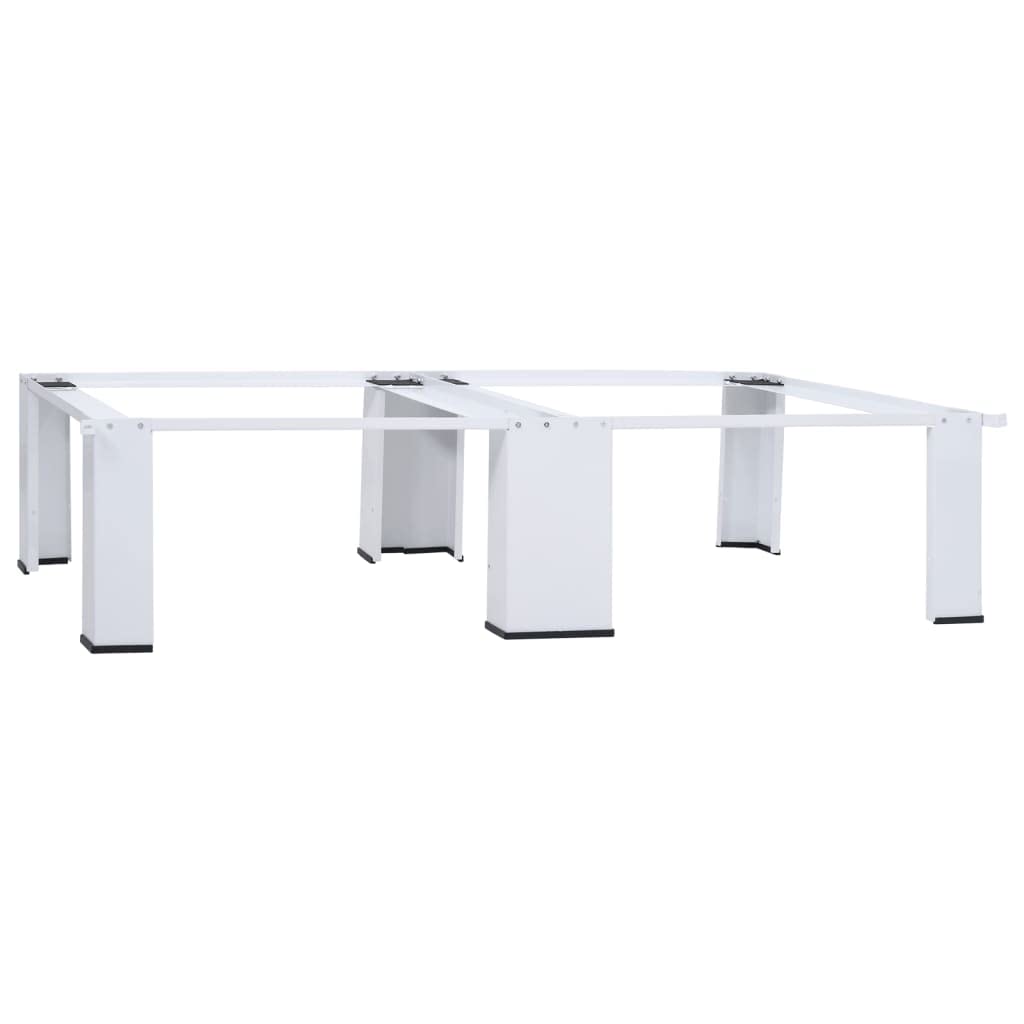 vidaXL White Washing Machine Pedestal Stand with Pull-Out Shelf - Heavy Duty Laundry Washer Dryer Riser for Home & Garden - Perfect for Small Spaces & Stackable Appliances