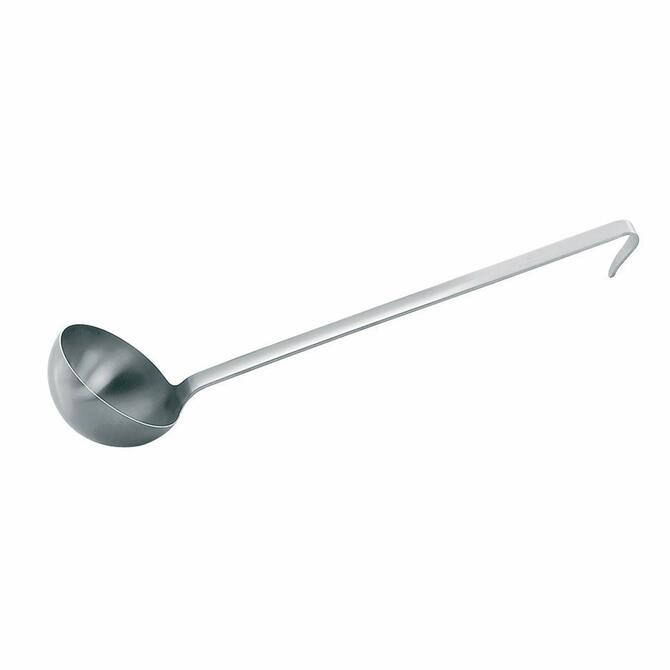 Premium One Piece Stainless Steel Ladle - 6.75 oz Kitchen Spoon for Cooking, Serving Soup & Pasta - Ideal for Home Chefs & Restaurant Use