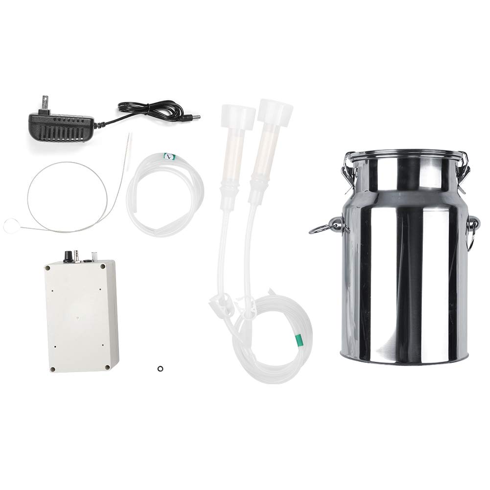 Redxiao Portable Electric Goat Milking Machine - Stainless Steel Milk Suction Tank, Household Milking Kit (US Certified) - Perfect for Small Farms, Homesteads & Dairy Enthusiasts