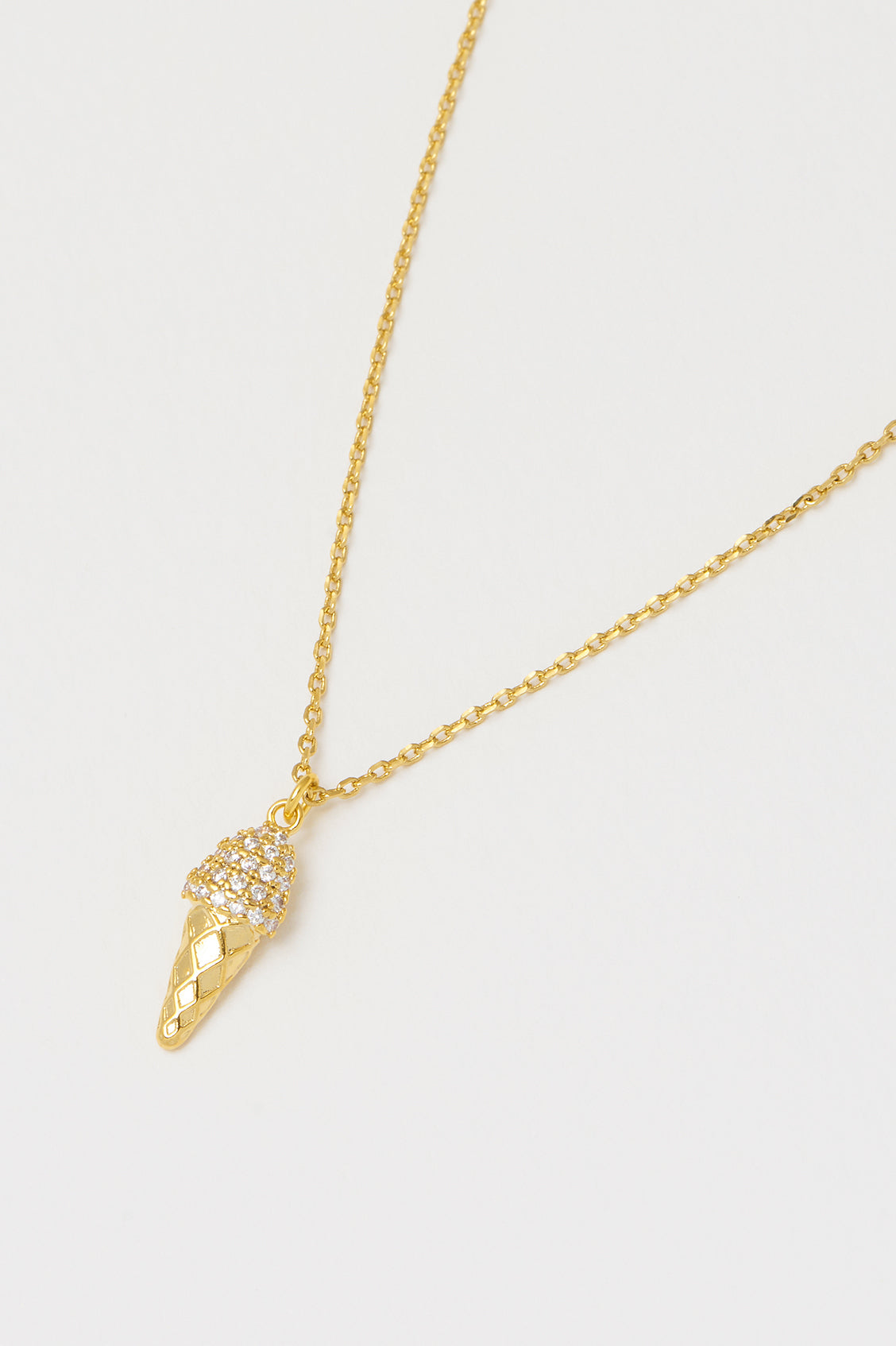 Pave Ice Cream Pendant Necklace - Dainty Gold or Silver Jewelry for Women - Perfect Gift for Birthday, Anniversary & Everyday Wear