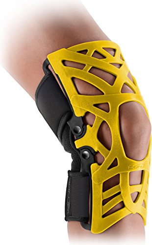 DonJoy Reaction Web Knee Support Brace with Compression Undersleeve - Breathable & Adjustable Knee Brace for Running, Basketball & Sports Injury Recovery - Yellow, X-Small/Small
